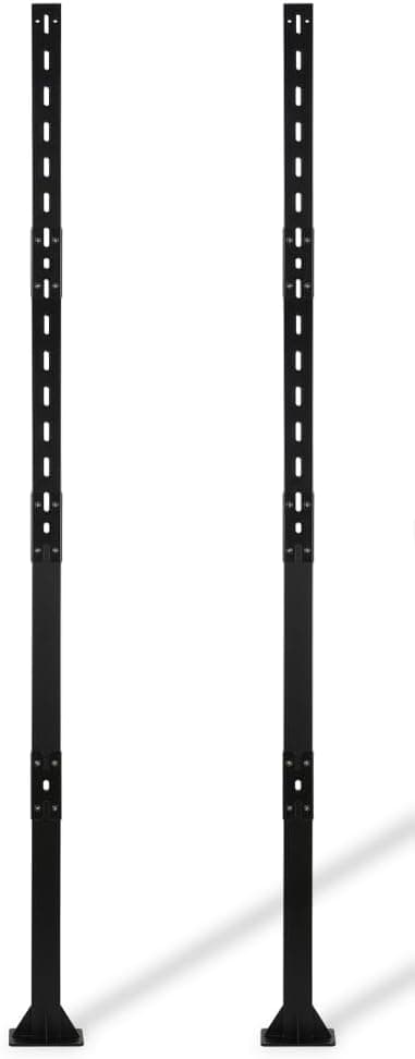2 Pcs Base-Plate Mounted Sign Post, 6 Feet Plinth-mounted Sign Post, Heavy Duty Parking Signs Stand Holder with Base, Pre-drilled Holes, Hard Ground Mount, for Parking Traffic Warning