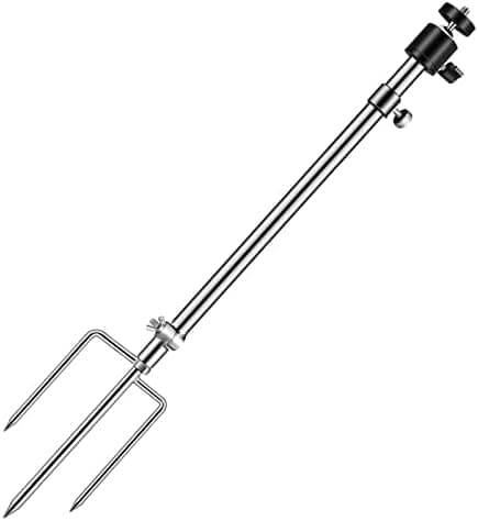 Trail & Game&Action Camera Mounting Holder Fishing Stake Stand Trail Camera Accessories, Thick Foldable Stainless Steel Bracket 360° Adjustable Universal Thread Connection 1/4''-20 (6 mm)