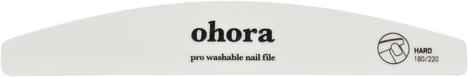 ohora Pro Washable Nail File(Hard) - Nail Shaper & Trimmer - Two-Sided Fine Grit for Smoother Buff - Creates a Consistent Flawless Finish - Professional Nail Care Tool