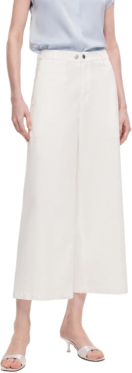 GOELIA High Waisted Pants for Women Trendy Wide Leg Boyfriends Baggy Jeans y2k with Pockets