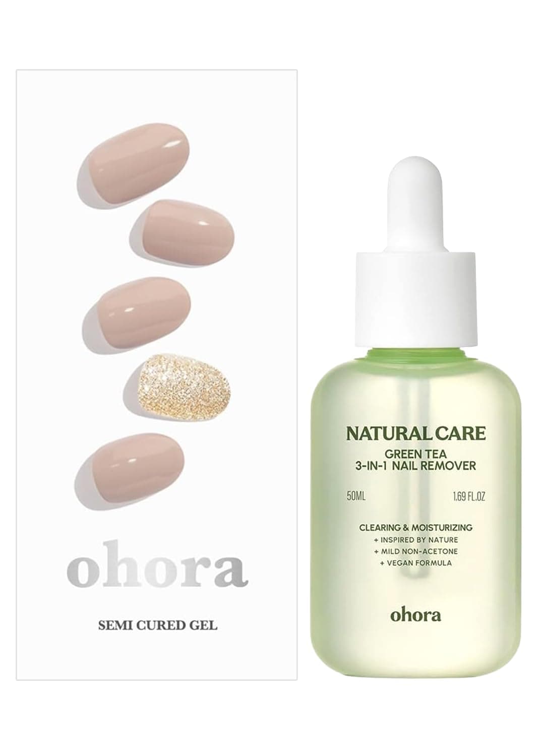 ohora Semi Cured Gel Nail Remover Set (N Nudist & 3-in-1 Remover) - Professional Salon-Quality Nail Care)