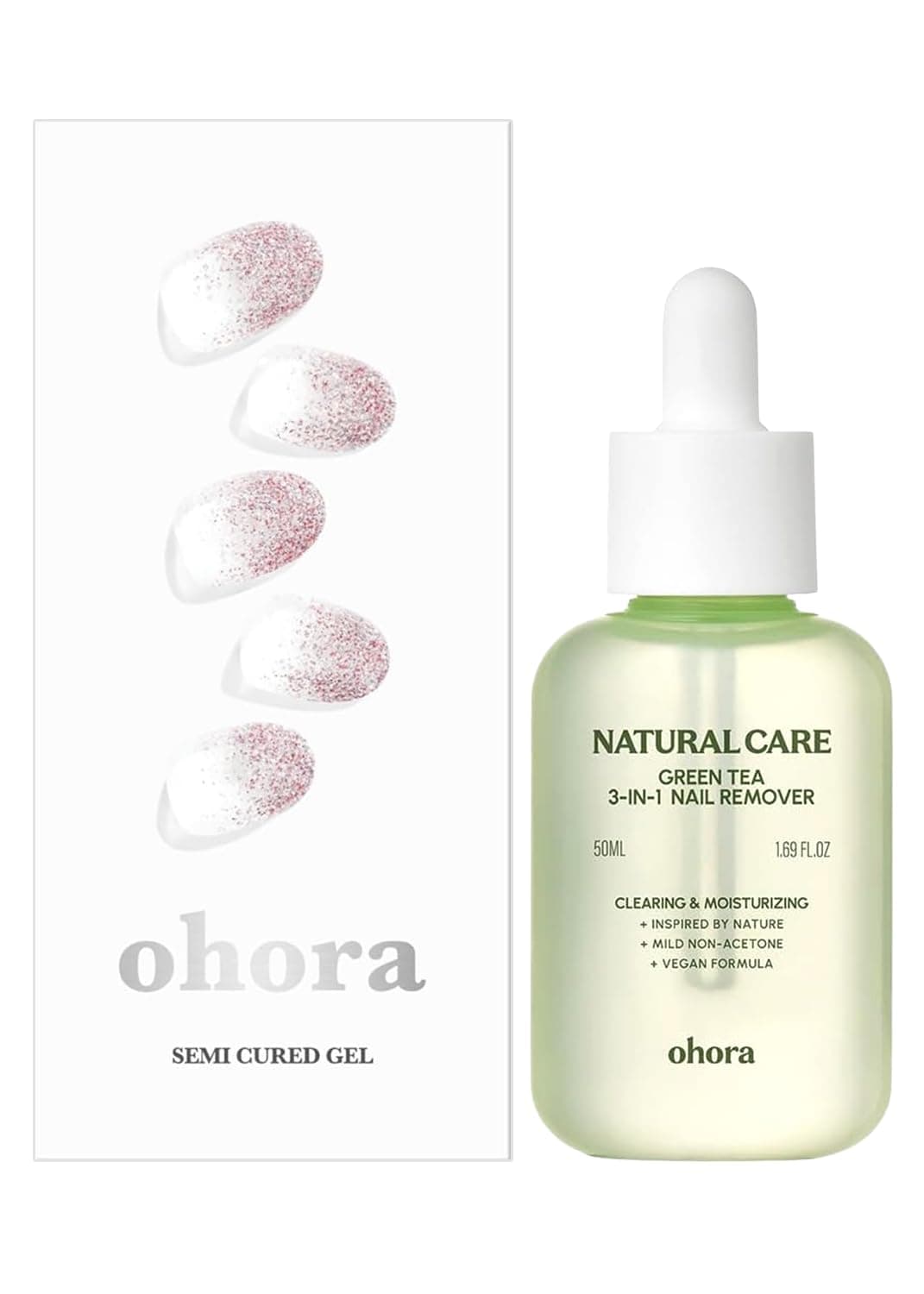 ohora Semi Cured Gel Nail Remover Set (N Basic Nails no.3 & 3-in-1 Remover) - Professional Salon-Quality Nail Care)
