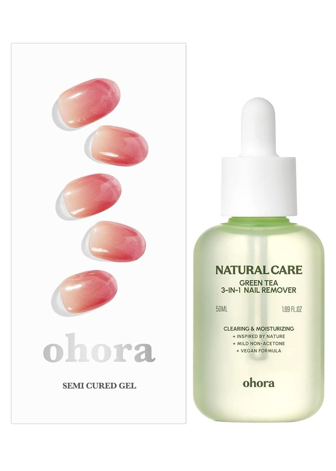 ohora Semi Cured Gel Nail Remover Set (N Basic Nails no.1 & 3-in-1 Remover) - Professional Salon-Quality Nail Care)