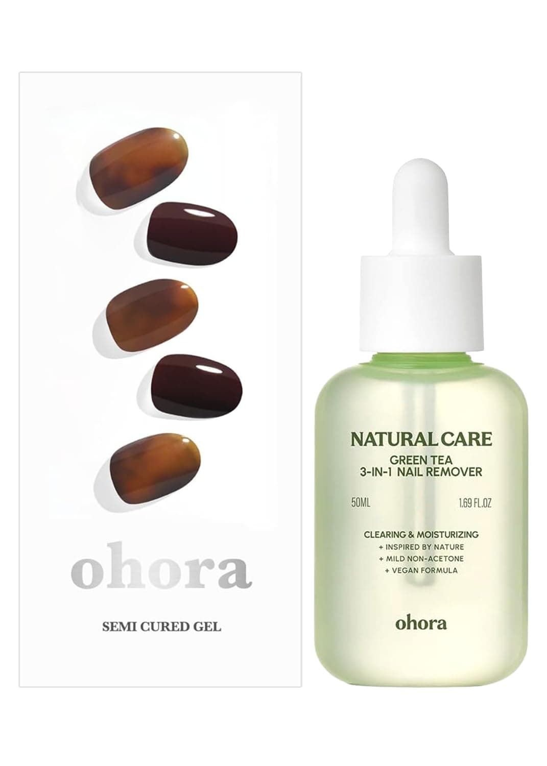 ohora Semi Cured Gel Nail Remover Set (N Pumpkin Swirl & 3-in-1 Remover) - Professional Salon-Quality Nail Care)