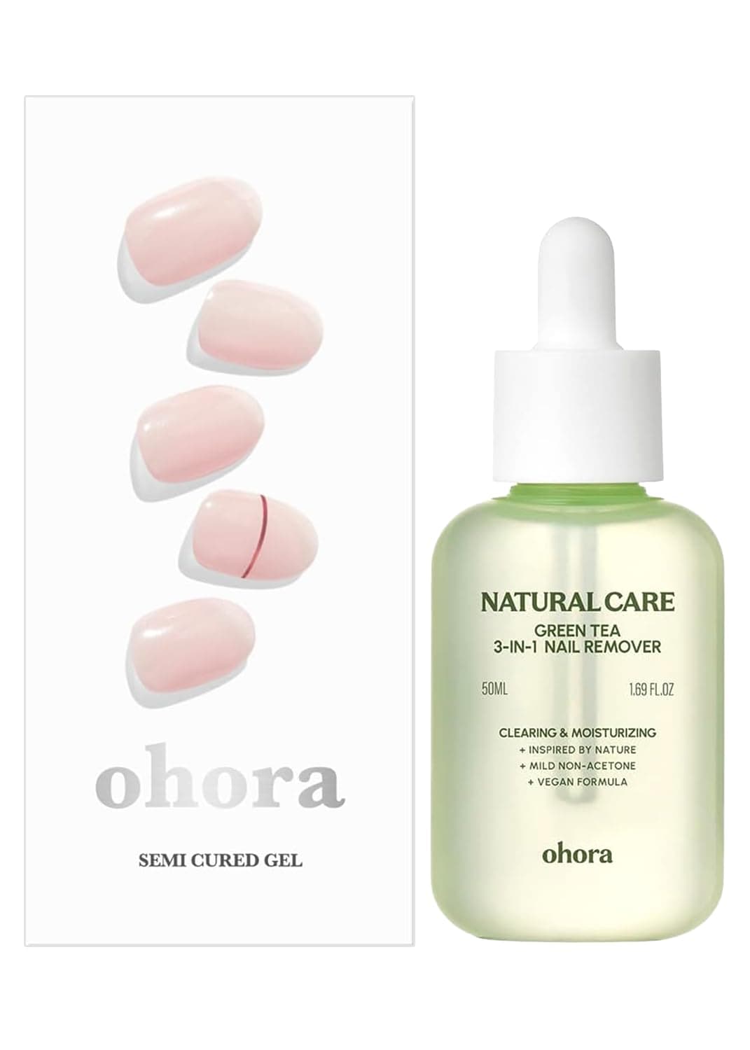 ohora Semi Cured Gel Nail Remover Set (N Basic Nails no.11 & 3-in-1 Remover) - Professional Salon-Quality Nail Care)
