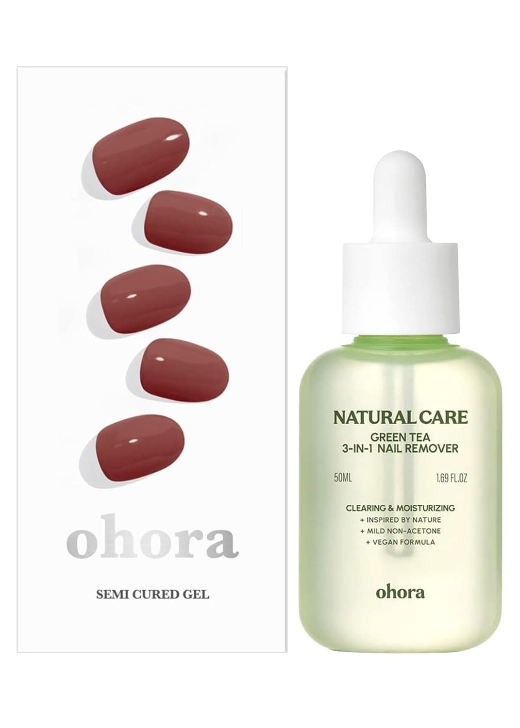 ohora Semi Cured Gel Nail Remover Set (N Brick & 3-in-1 Remover) - Professional Salon-Quality Nail Care)