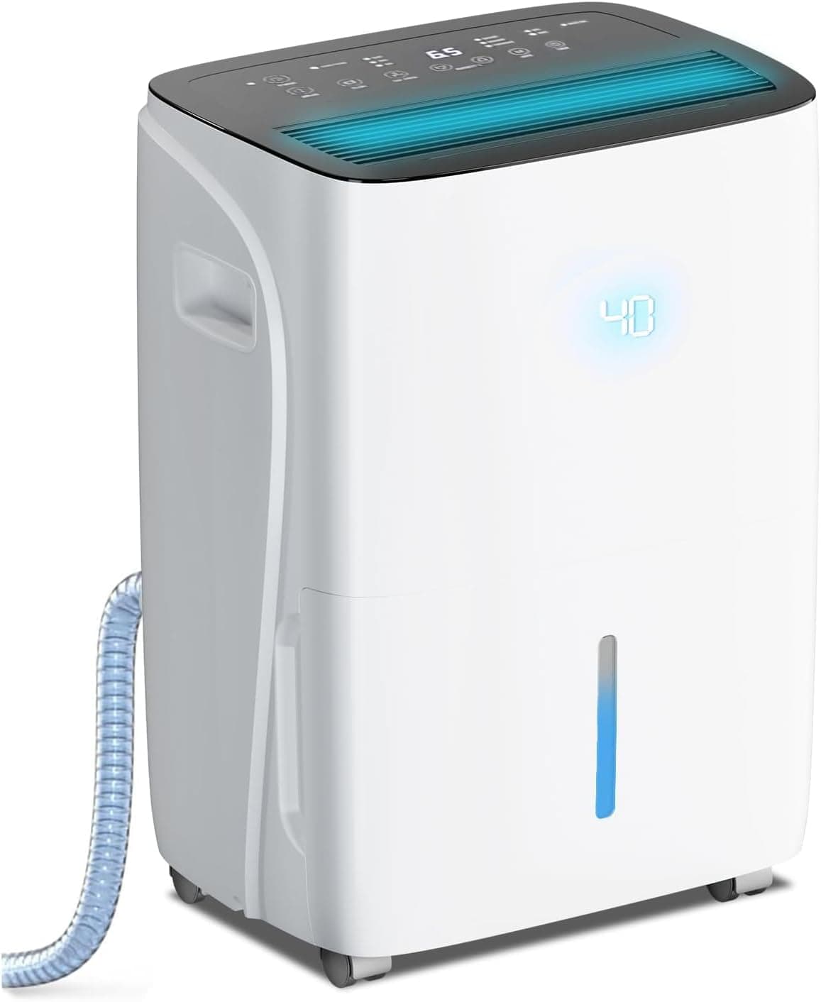 COWSAR 80 Pint Dehumidifier for Home Office Basement with Drain Hose, Energy Saving, Front LED Display, 4L Water Tank, Ideal for Spaces Up to 4500 Sq. Ft., Featuring Auto Defrost, 3 Modes, 24H Timer