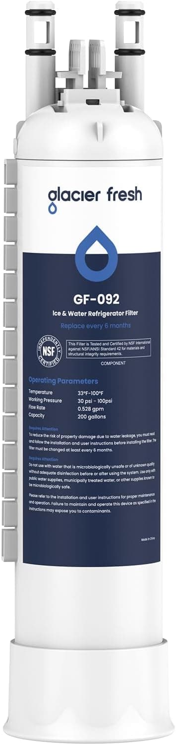 GLACIER FRESH FPPWFU01 Water Filter Replacement for Frigidaire PurePour FPPWFU01, Compatible with Electrolux EPPWFU01, PureAdvantage PurePour PWF-1, NSF42, 1 Pack
