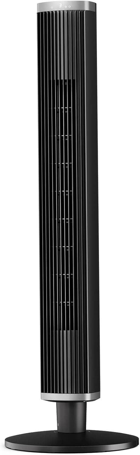 COWSAR Bladeless Tower Fan for Bedroom, Quiet Oscillating Floor Fan with Remote, 6 Speeds 4 Modes 24H Timer, 60° Oscillation Standing Fan for Home Office Indoor, 41-Inch Black