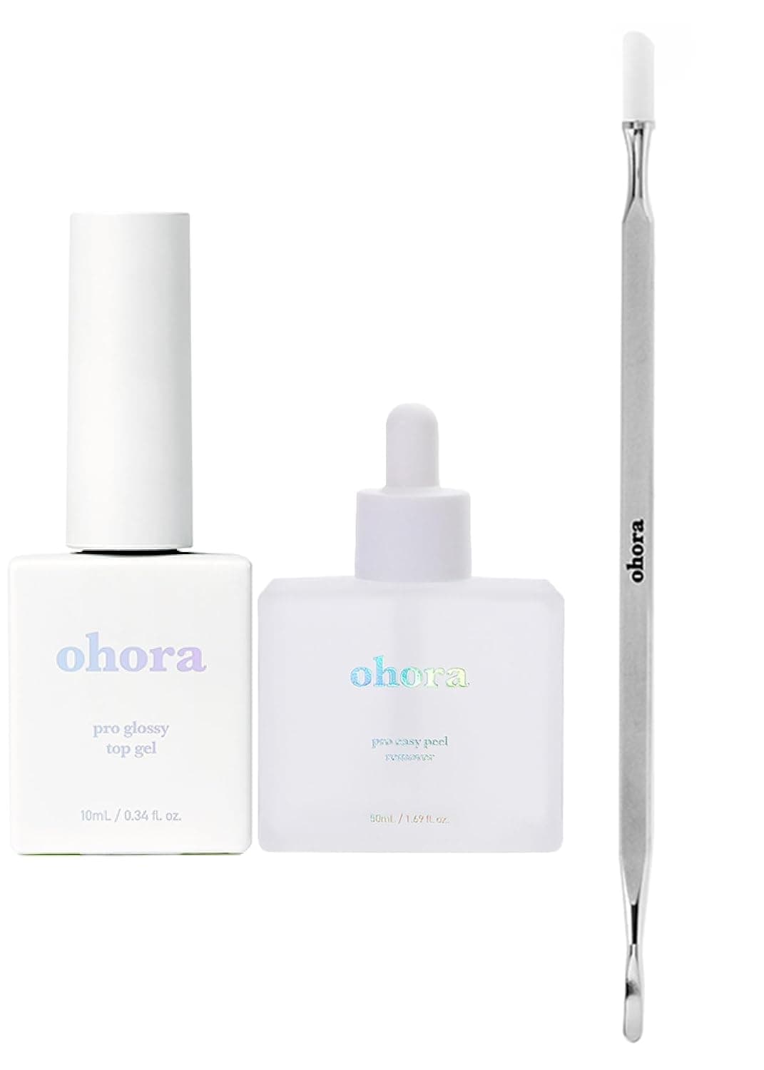 "ohora Semi Cured Gel Nail Set of 2 (Nail Essential Duo & Easy Dual Stick - Stainless Steel) - Professional Salon-Quality Nail Care - Easy to Use, Comfortable Curing, and Easy to Remove "