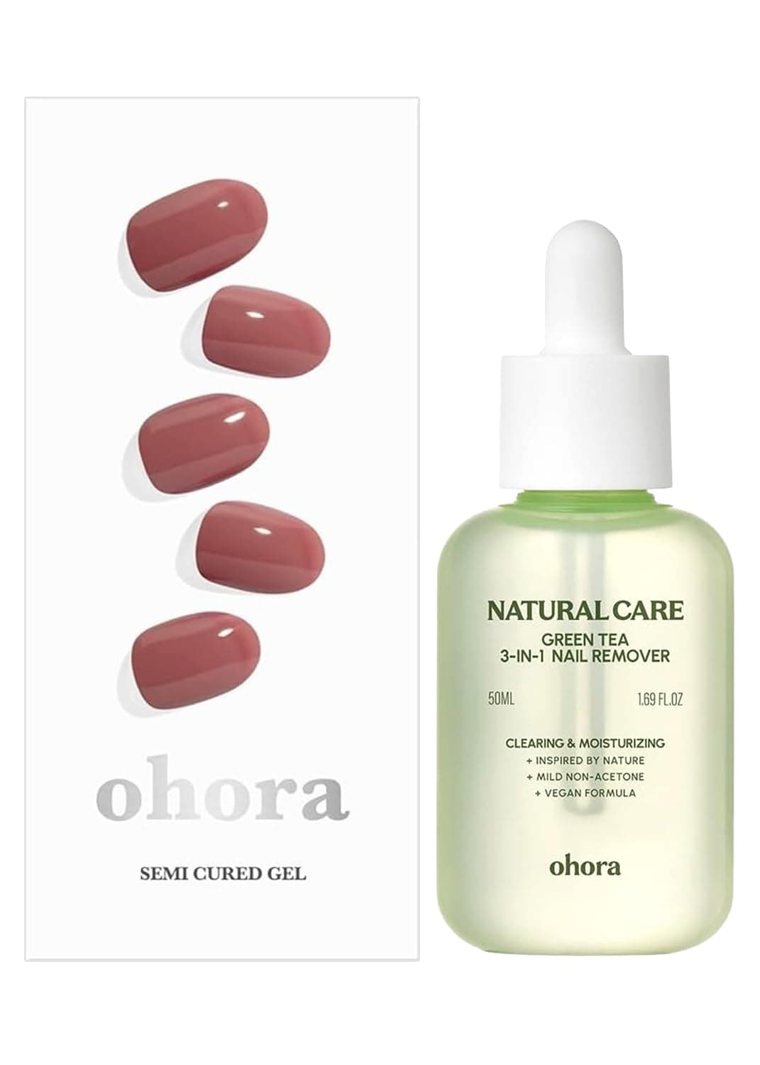 ohora Semi Cured Gel Nail Remover Set (N Cream Rose & 3-in-1 Remover) - Professional Salon-Quality Nail Care)