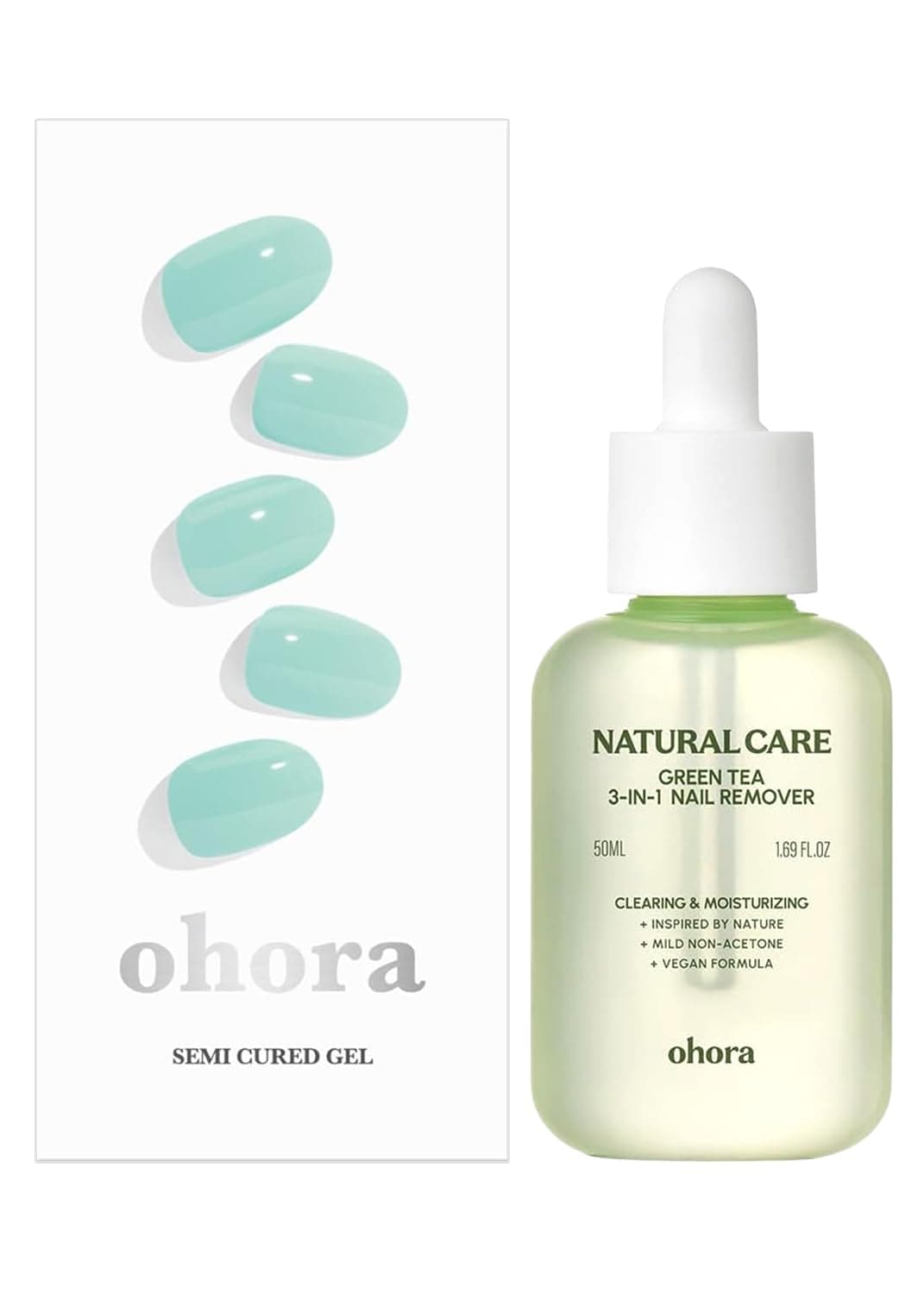 ohora Semi Cured Gel Nail Remover Set (N Cream Window & 3-in-1 Remover) - Professional Salon-Quality Nail Care