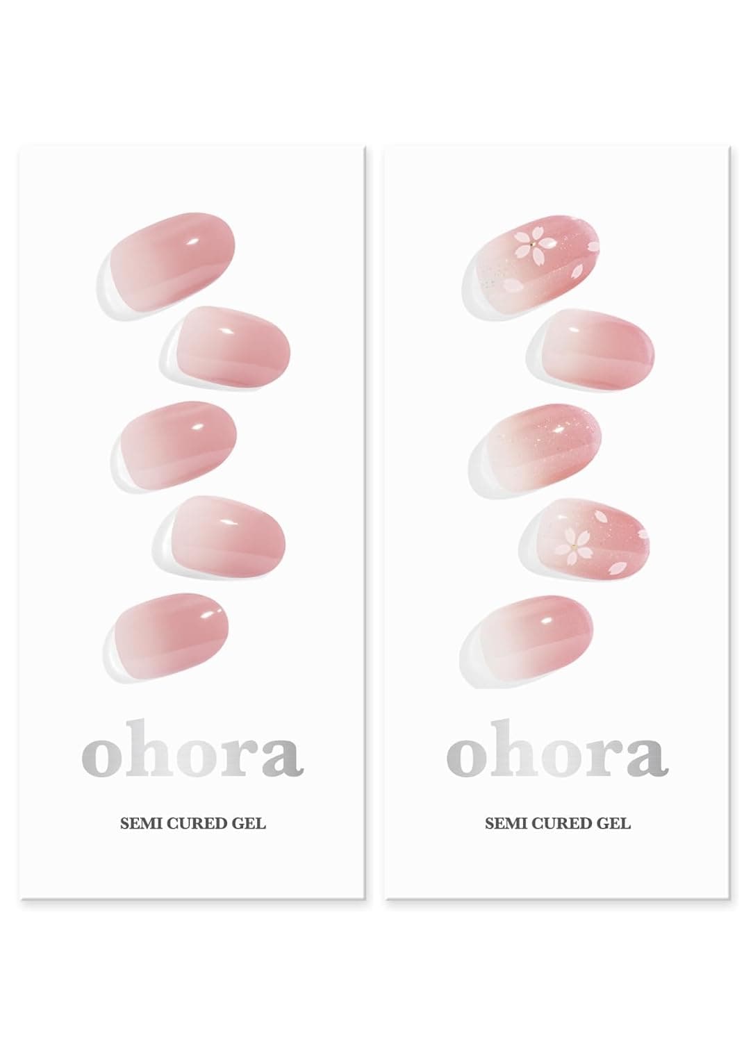 ohora Semi Cured Gel Best Seller Set of 2 (N Milk Rose & N Blossom) - Professional Salon-Quality Nail Care - Easy to Use, Comfortable Curing, and Easy to Remove