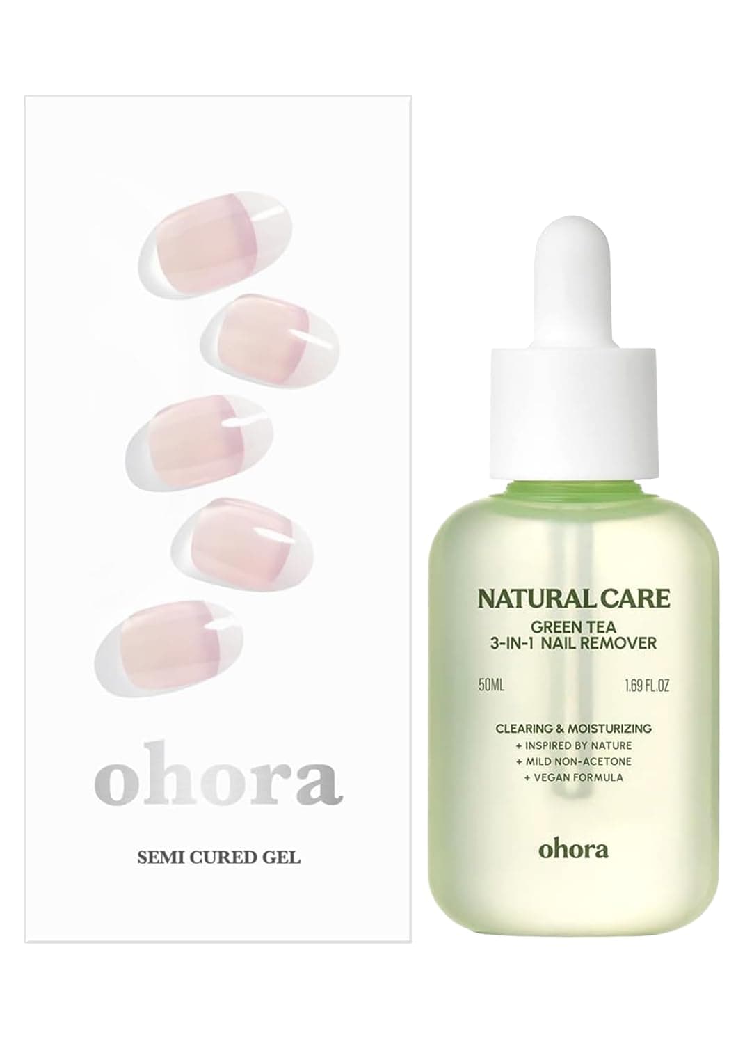 ohora Semi Cured Gel Nail Remover Set (N Essential French & 3-in-1 Remover) - Professional Salon-Quality Nail Care