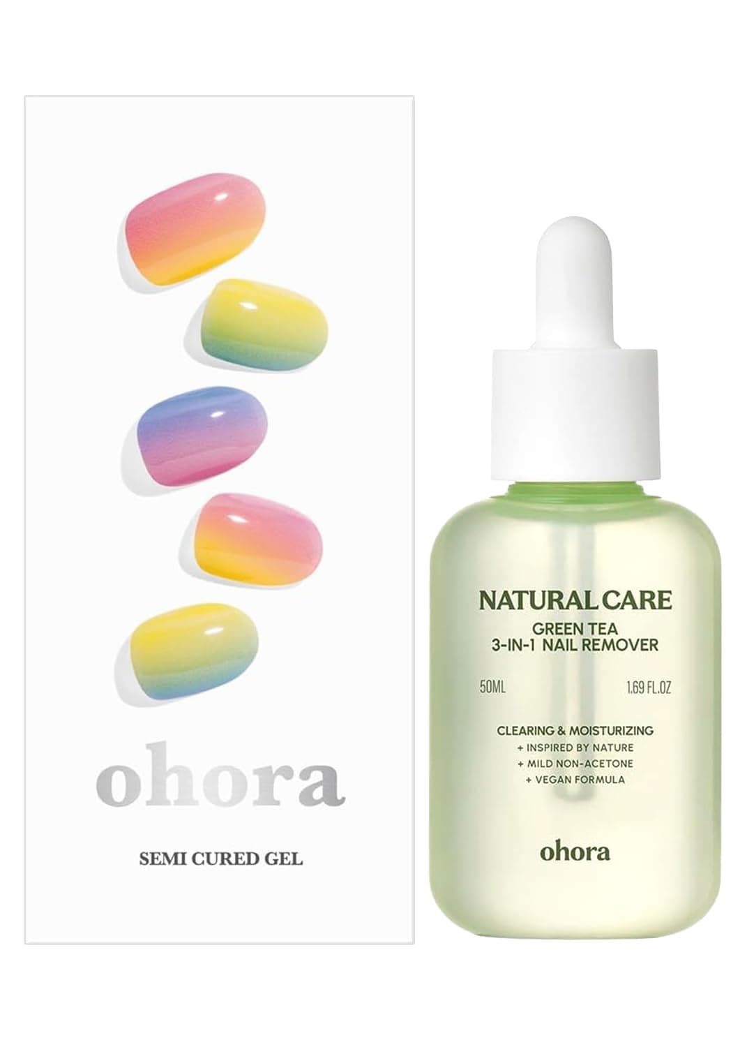 ohora Semi Cured Gel Nail Remover Set (N Pastel & 3-in-1 Remover) - Professional Salon-Quality Nail Care