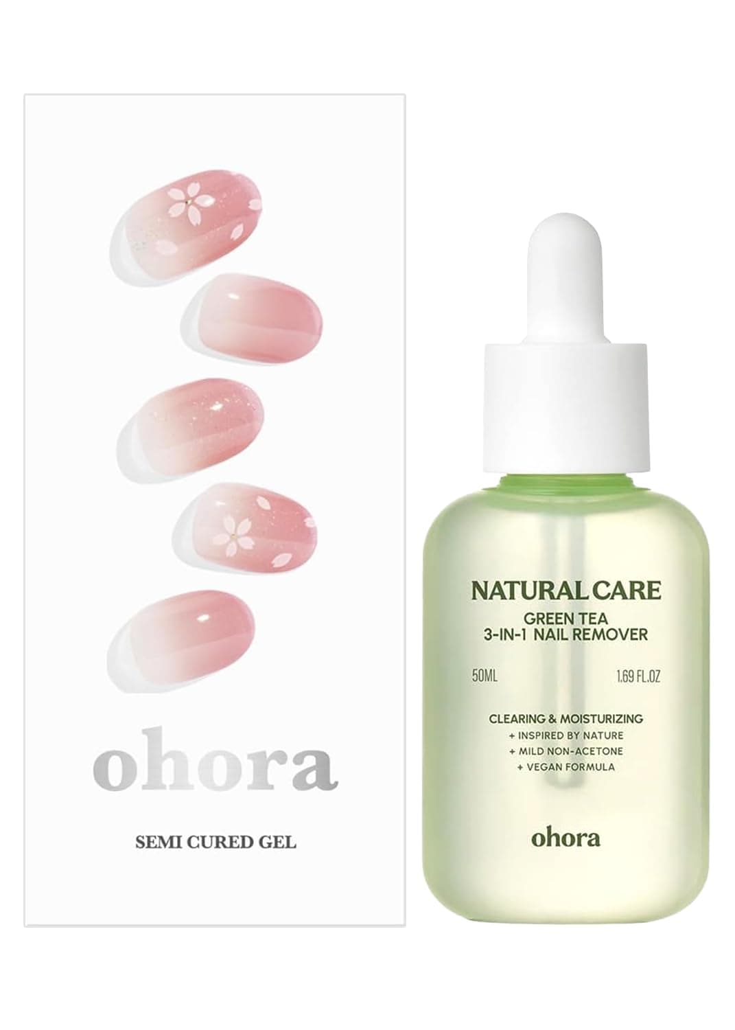 ohora Semi Cured Gel Nail Remover Set (N Blossom & 3-in-1 Remover) - Professional Salon-Quality Nail Care)