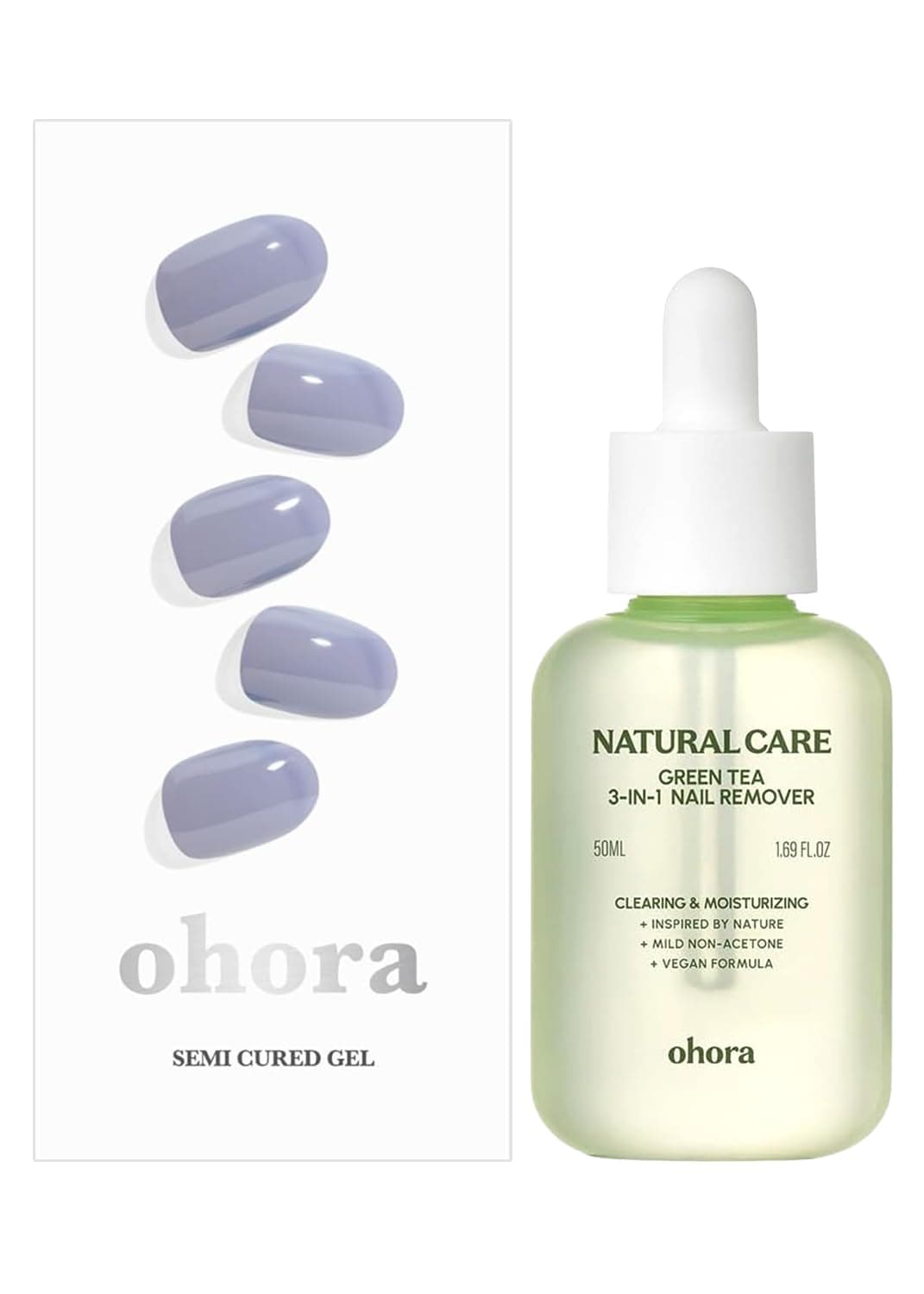ohora Semi Cured Gel Nail Remover Set (N Cream Cloud & 3-in-1 Remover) - Professional Salon-Quality Nail Care)