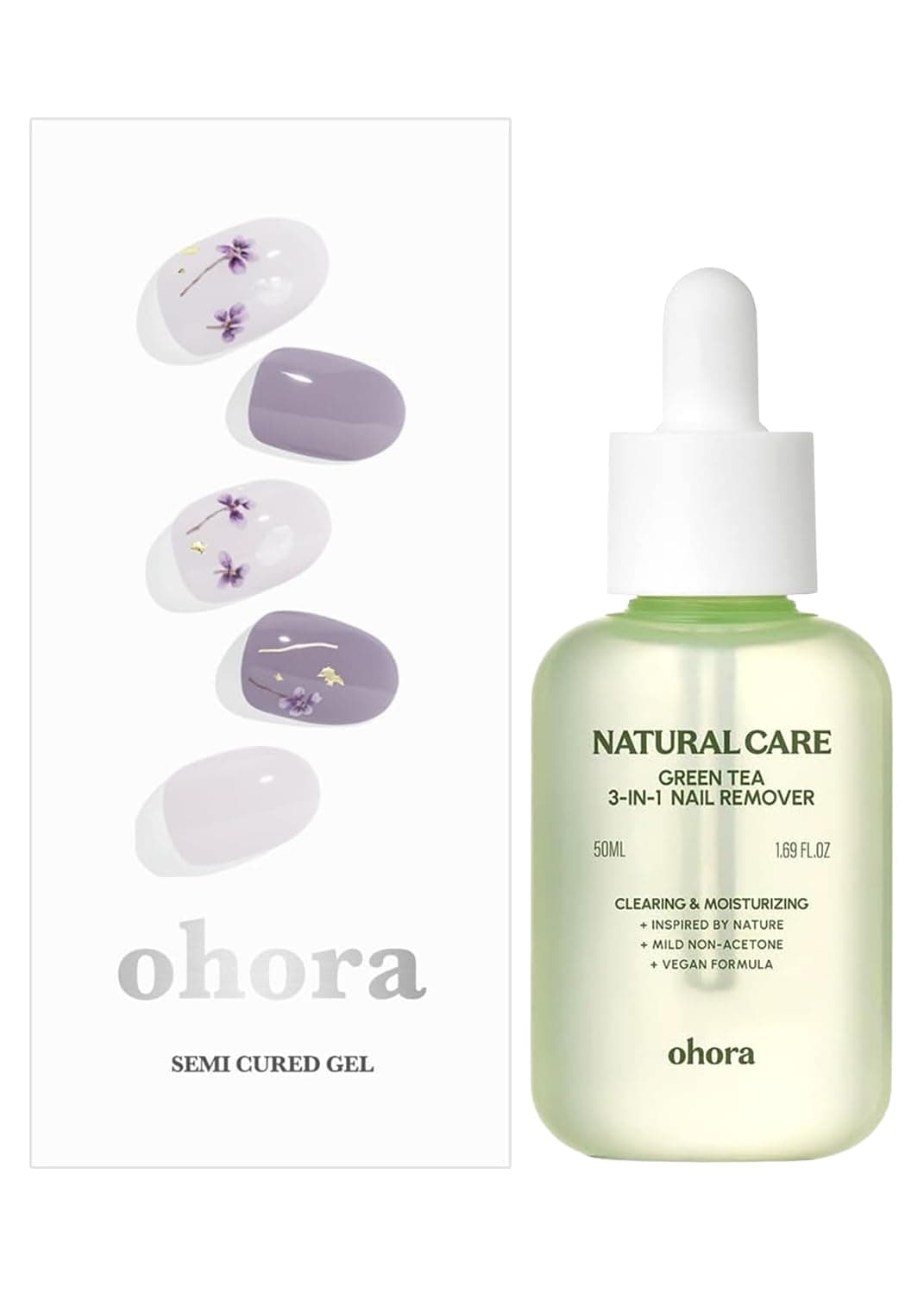 ohora Semi Cured Gel Nail Remover Set (N Dancing Flower & 3-in-1 Remover) - Professional Salon-Quality Nail Care)