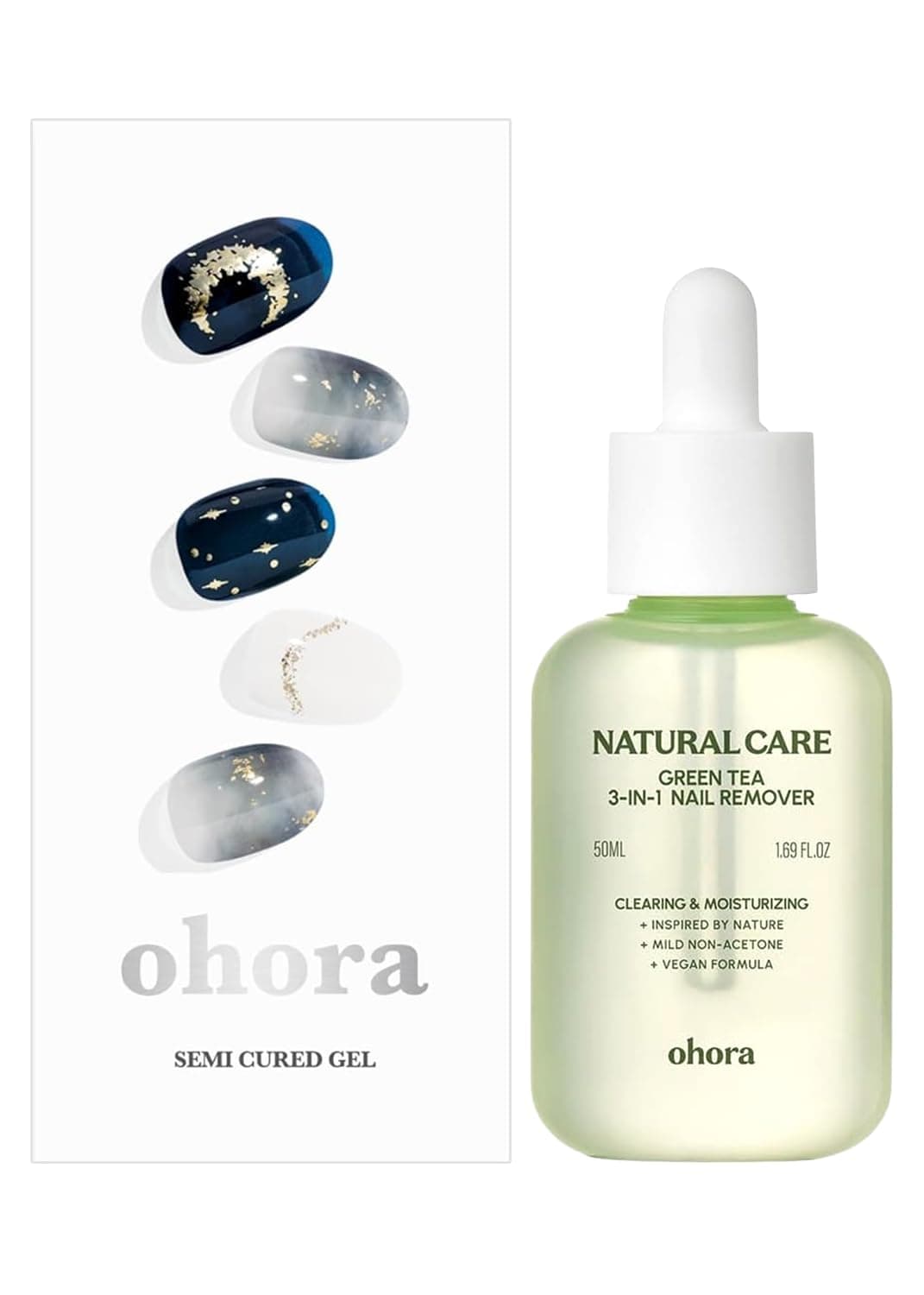 ohora Semi Cured Gel Nail Remover Set (N Moonlight & 3-in-1 Remover) - Professional Salon-Quality Nail Care