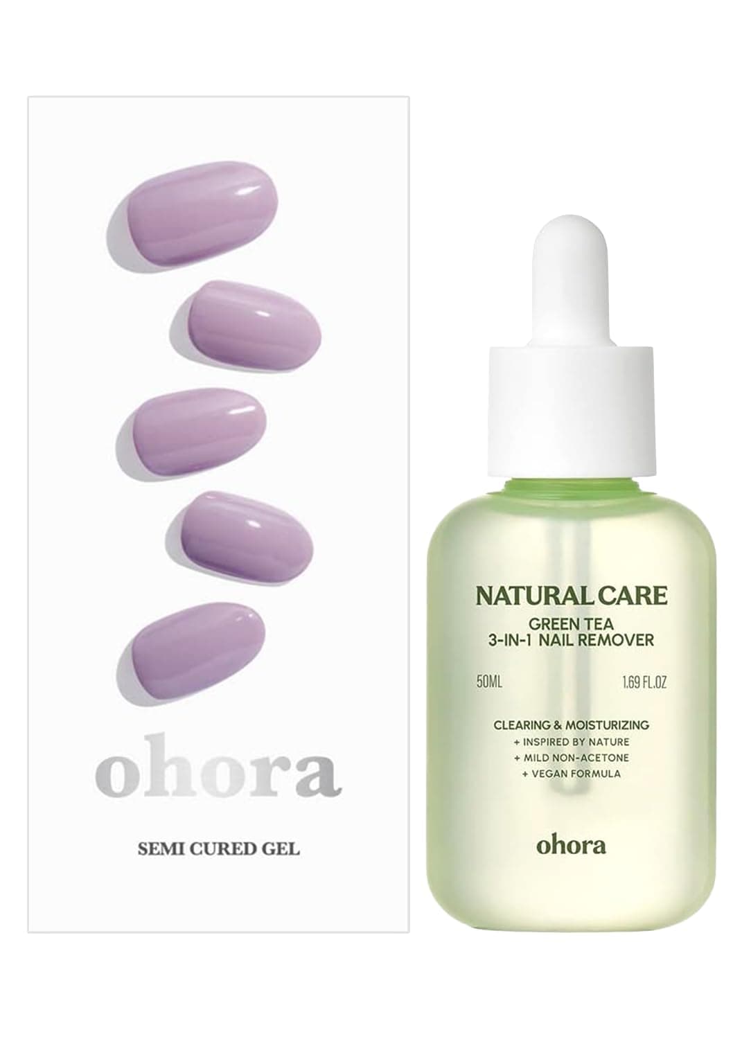 ohora Semi Cured Gel Nail Remover Set (N Blueberry Jam & 3-in-1 Remover) - Professional Salon-Quality Nail Care)