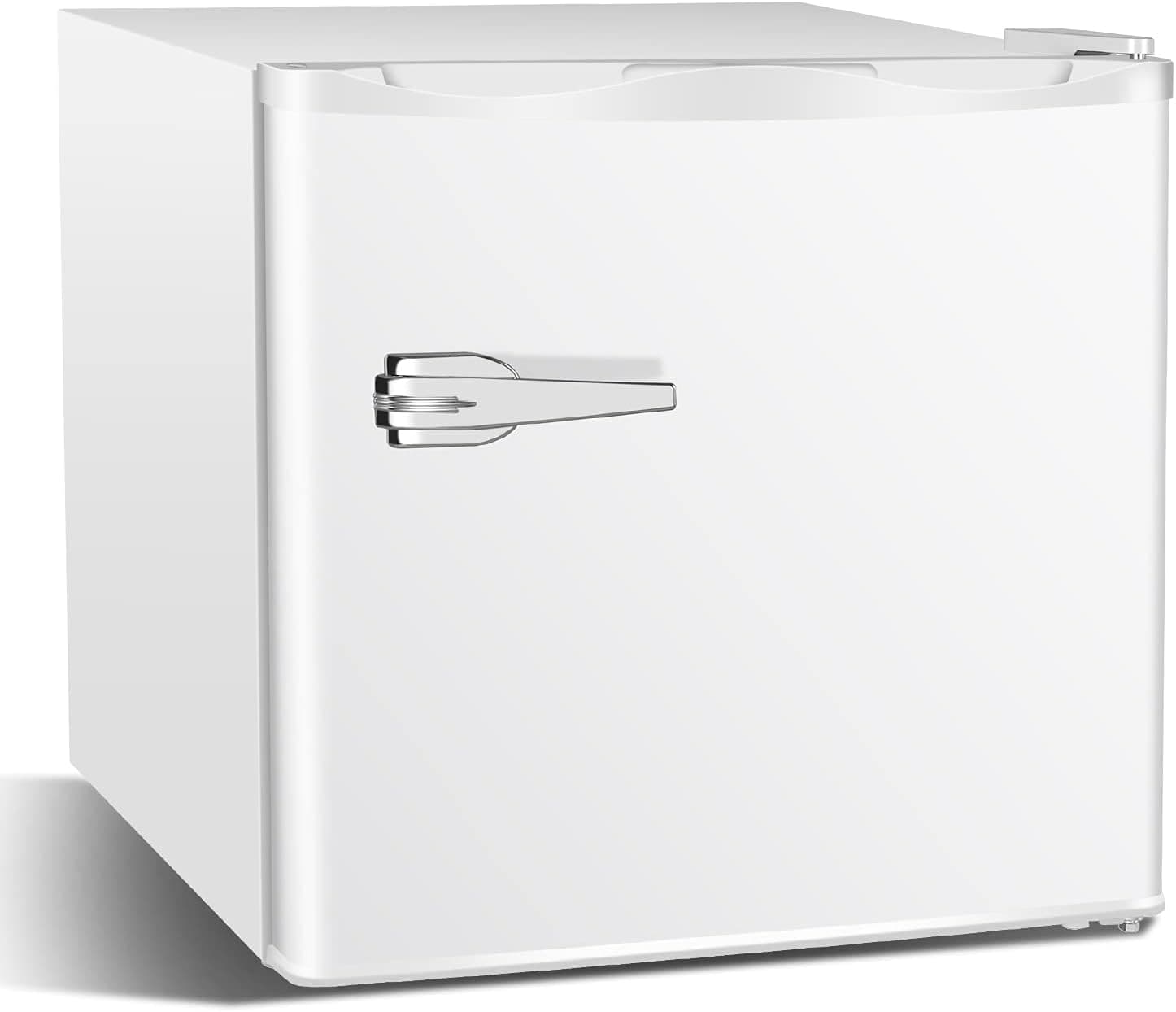 Antarctic Star Mini Upright Freezer -1.2 cu.ft Compact freezer with Removable Shelves and Adjustable Thermostat,for Home/Kitchen/Office(White)