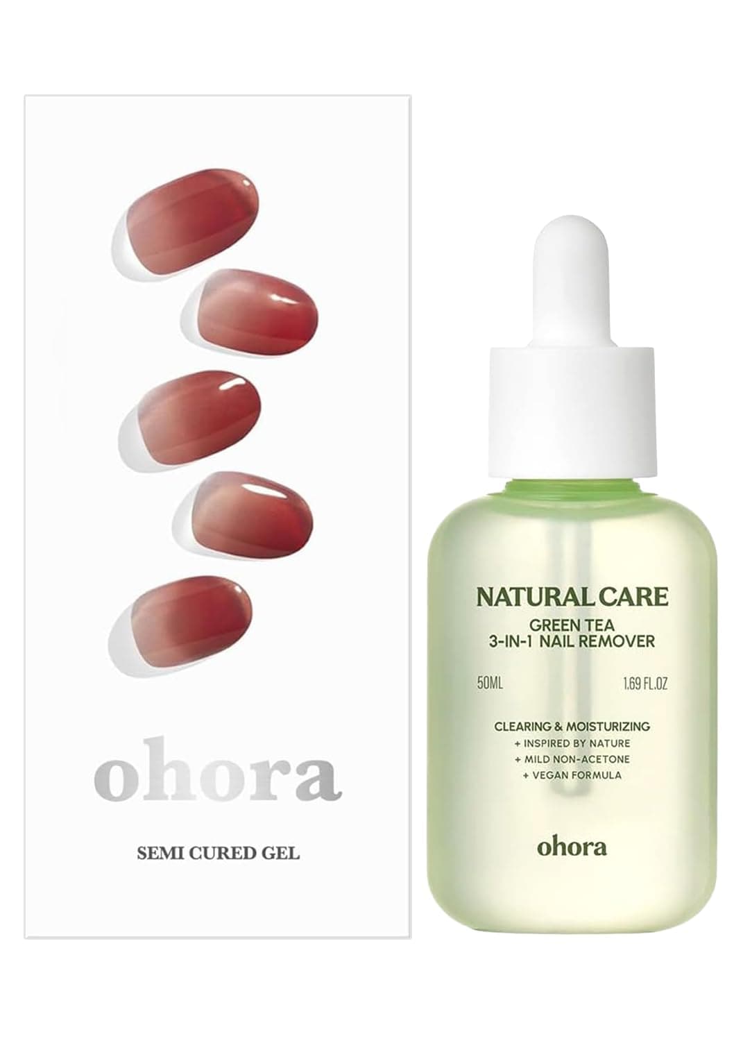 ohora Semi Cured Gel Nail Remover Set (N Fig Jam & 3-in-1 Remover) - Professional Salon-Quality Nail Care)