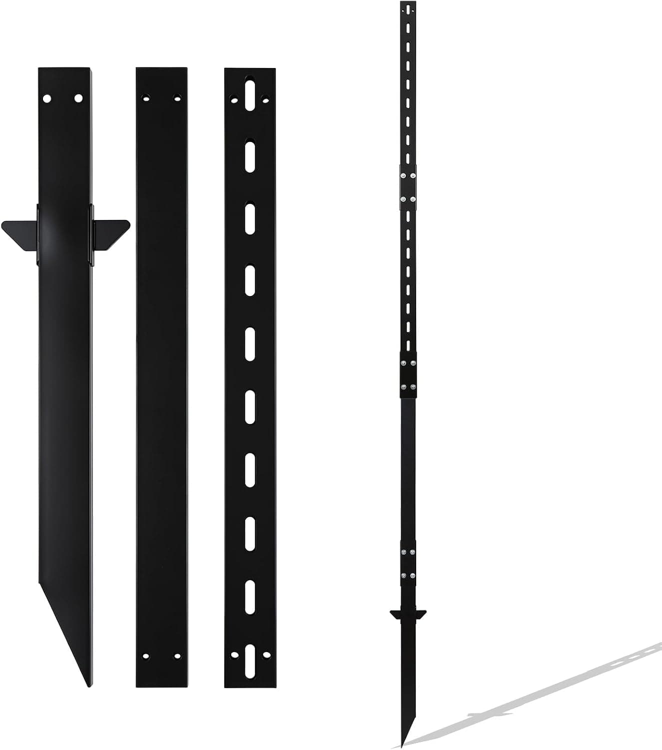 8FT Heavy Duty Yard Sign Stakes, Black Powder Coated Steel Sign Posts for Outside, Metal Signs Posts, Yard Sign Holder for Outside Lawn Bar Parking Garage Event, 1 Pack