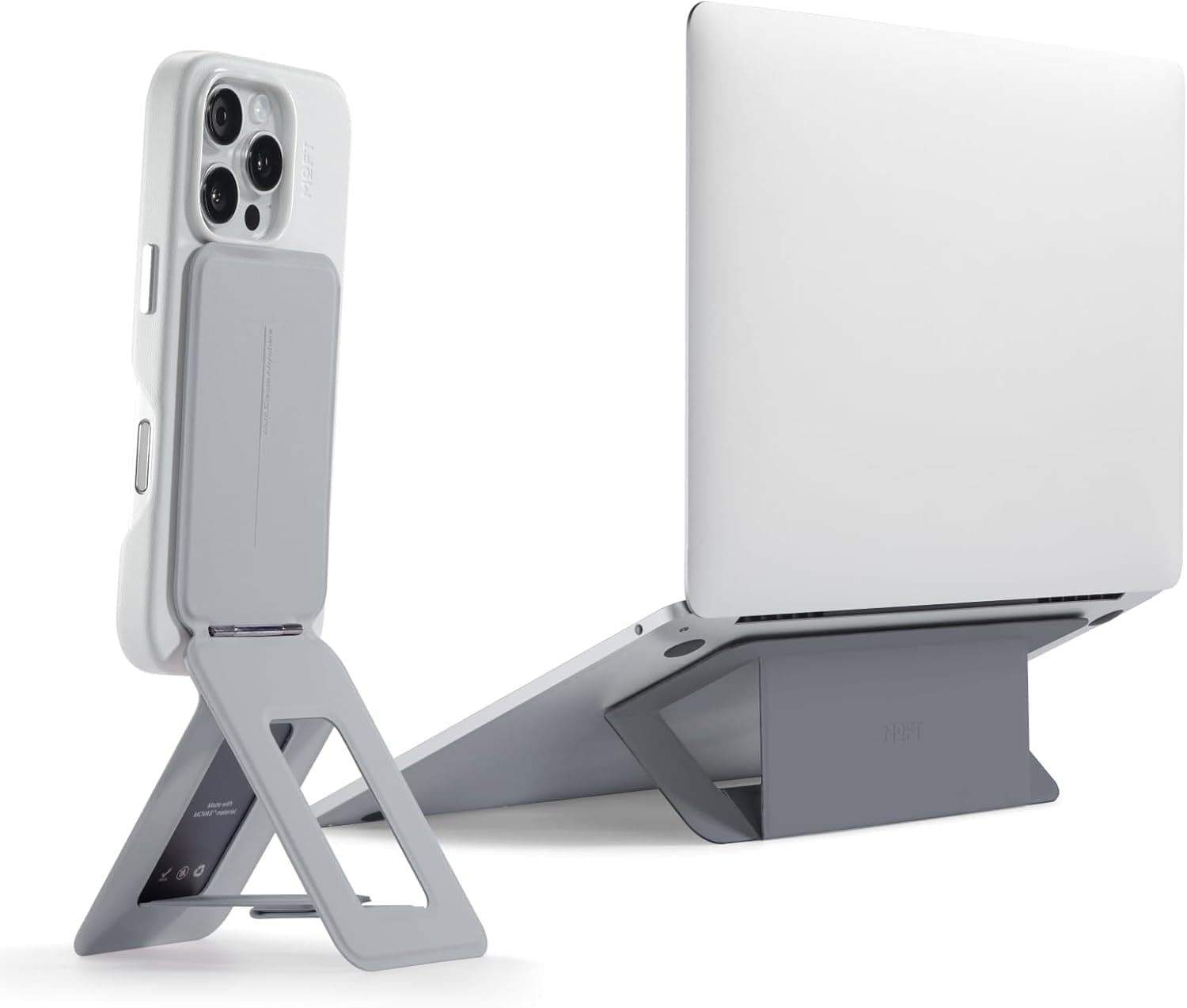 MOFT Adhesive Airflow Laptop Stand Cool Grey & Phone Tripod Stand Cement