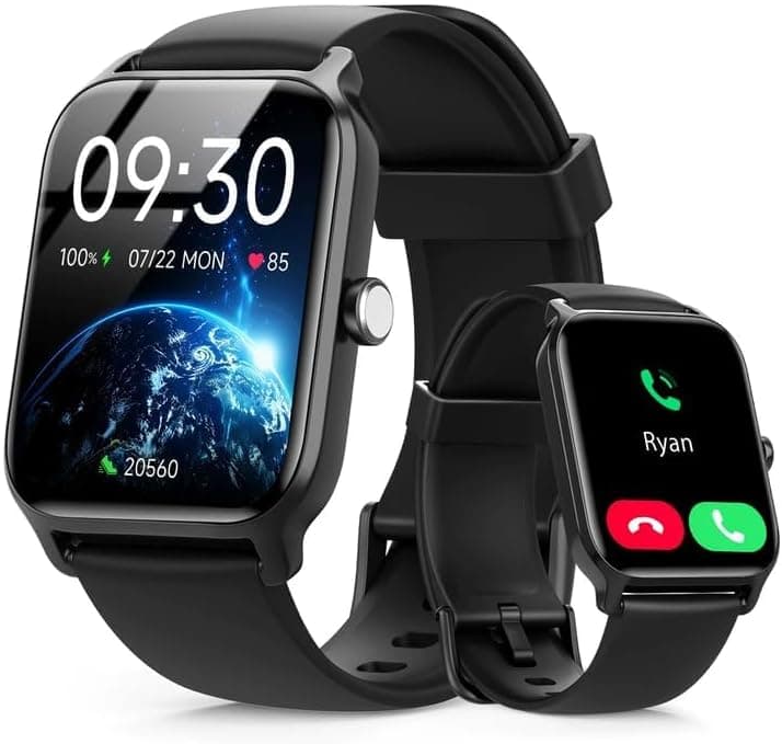 Tensky Smart Watch for Women/Men, 1.85'' Big Activity Smartwatch for iPhone/Android, 100+ Sport Modes Fitness Tracker (Answer/Make Call), Alexa Built-in, Sleep/Heart Rate/SpO2 Monitor, 2ATM Waterproof
