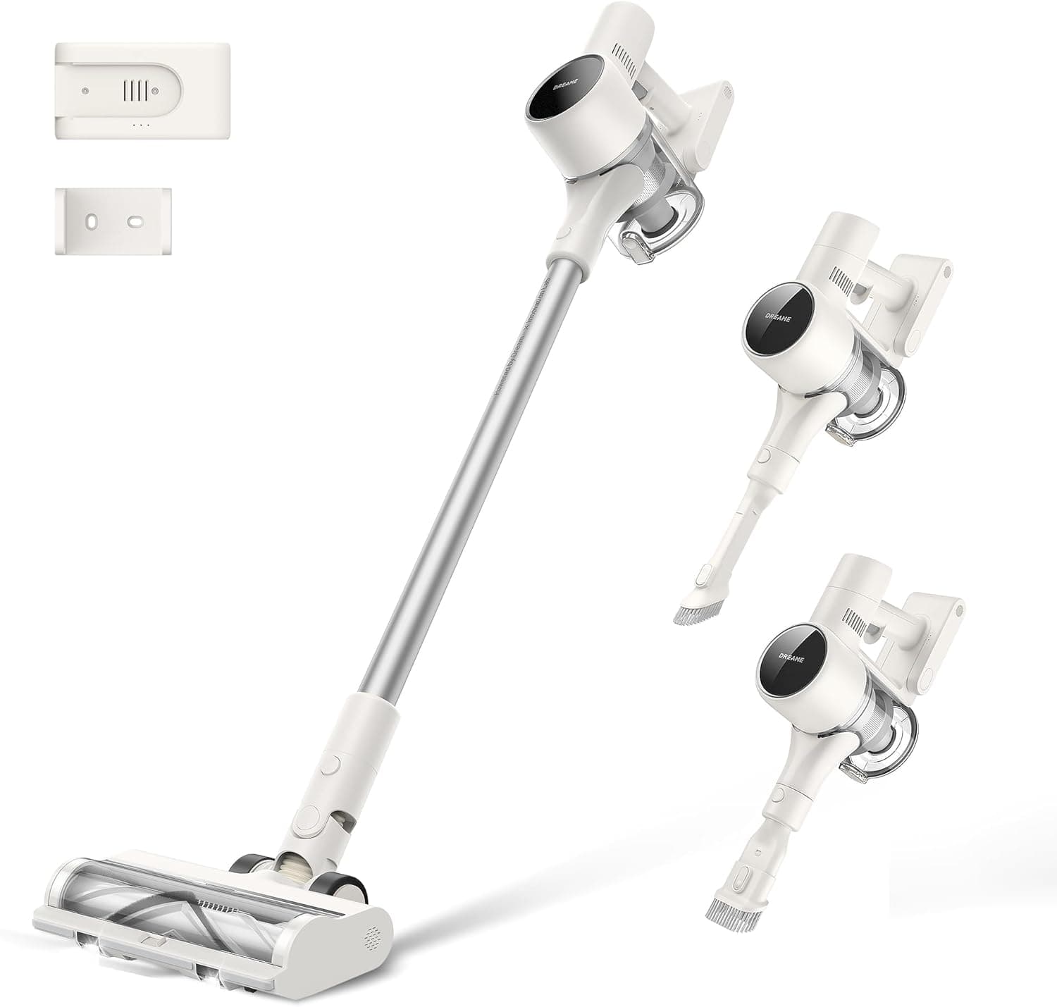 DREAME Cordless Vacuum Cleaner R10 Pure, 120AW Powerful Suction, Stick Vacuum Cleaner for Home, Anti-Tangle, LED Headlights, Up to 60 Mins Runtime, Lightweight for Carpet, Hard Floor, Pet Hair