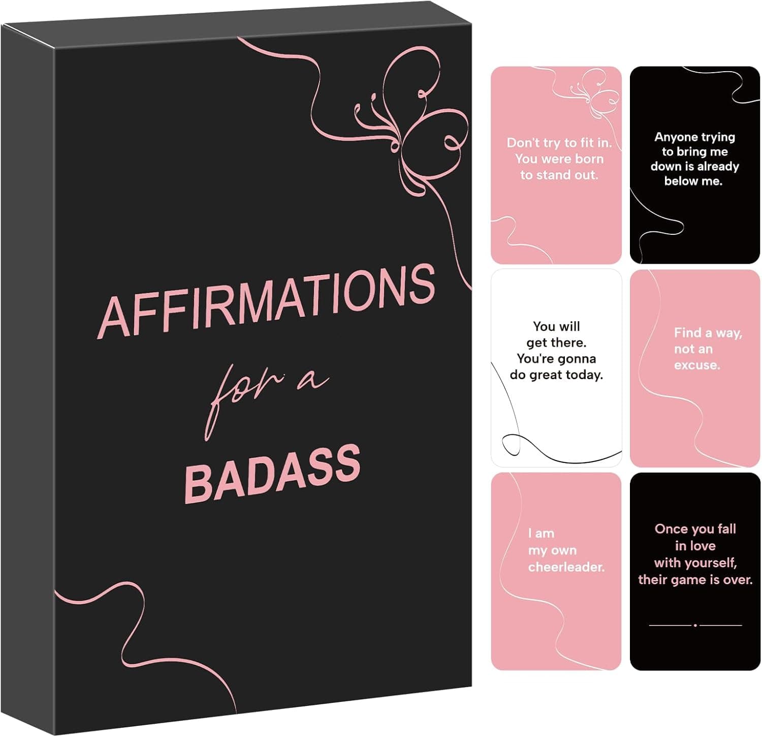 Thboxes 52 Affirmation Cards for Women - Inspirational Gifts, Birthday or Recovery Gifts, Burnout Support & Life Transition Tool, 400gsm Thick Matte Cards, Rounded Edges, for Meditation or Journaling