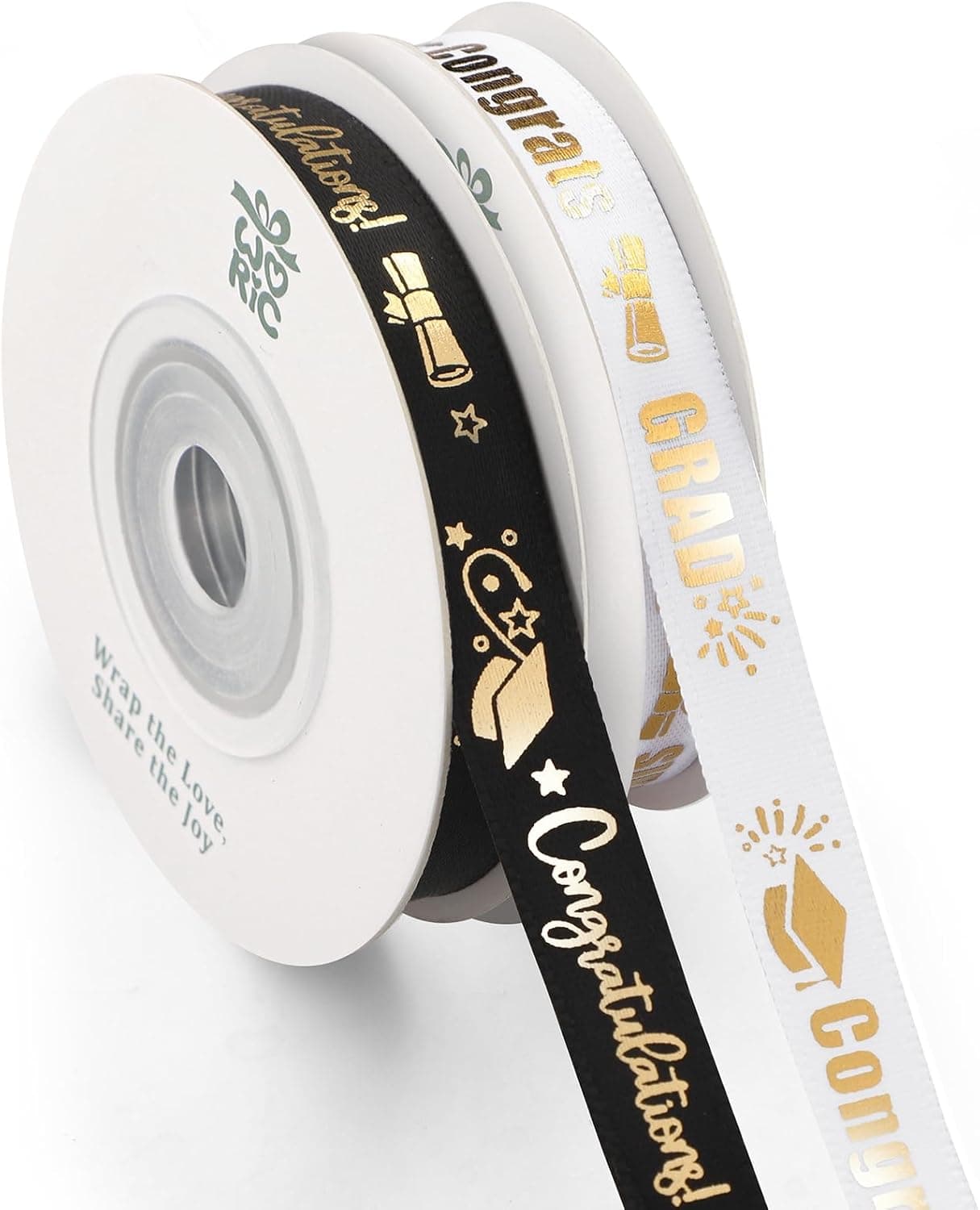 woric Graduation Ribbon 3/8 Inch Class of 2026 Ribbon for Graduation Gift Wrapping DIY Crafts Floral Bouquet Decorations(2 Rolls × 10 Yards Total 20 Yards)