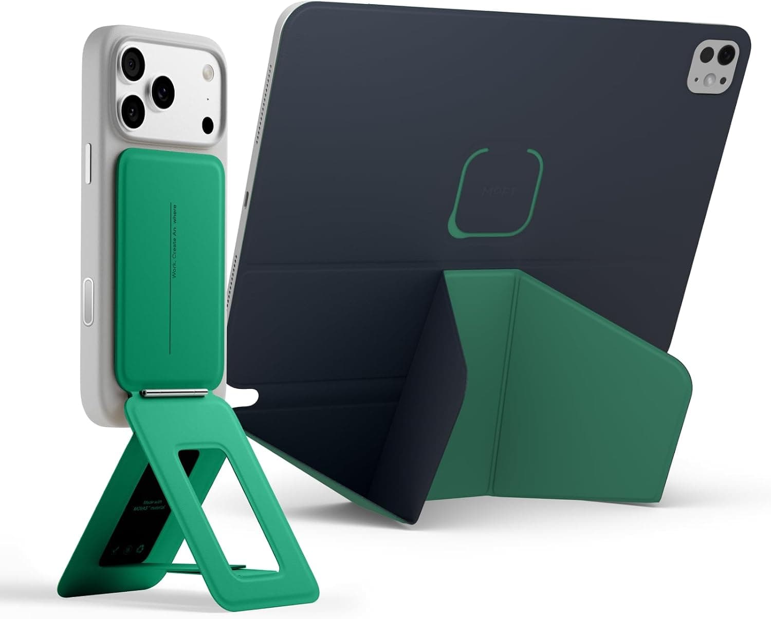 MOFT Dynamic Folio Case for iPad 11 air Navy Blue & Phone Tripod Stand OZ Green