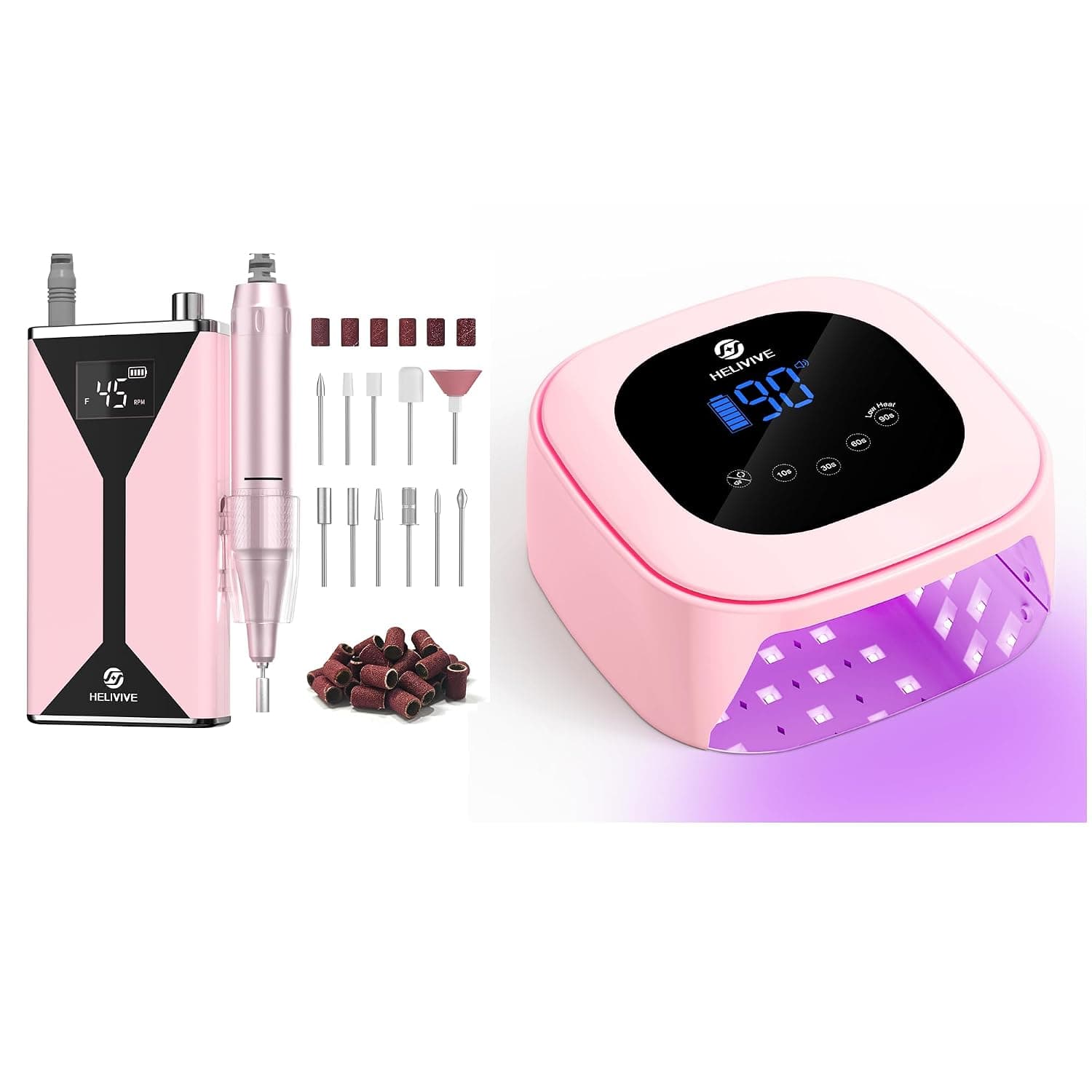 Professional Electric Nail Drill with Cordless UV LED Nail Lamp