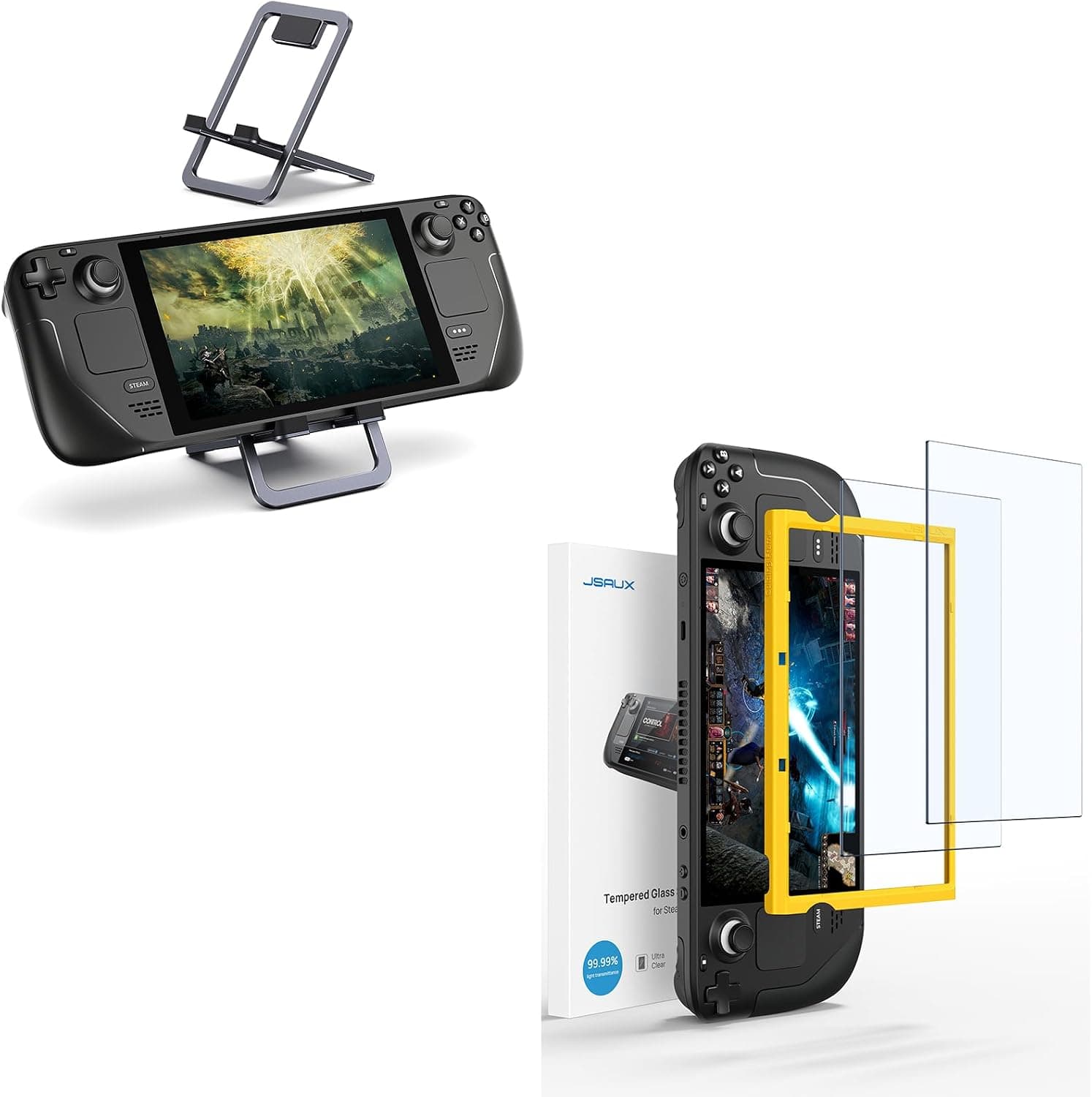 JSAUX Steam Deck Stand & Steam Deck Screen Protector [2-Pack]