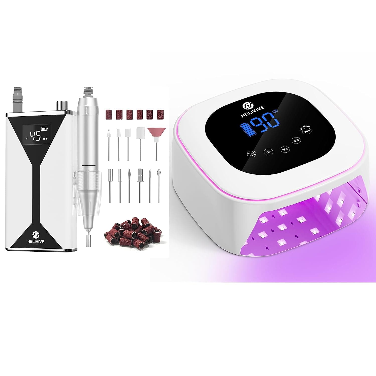 Professional Electric Nail Drill with Cordless UV LED Nail Lamp