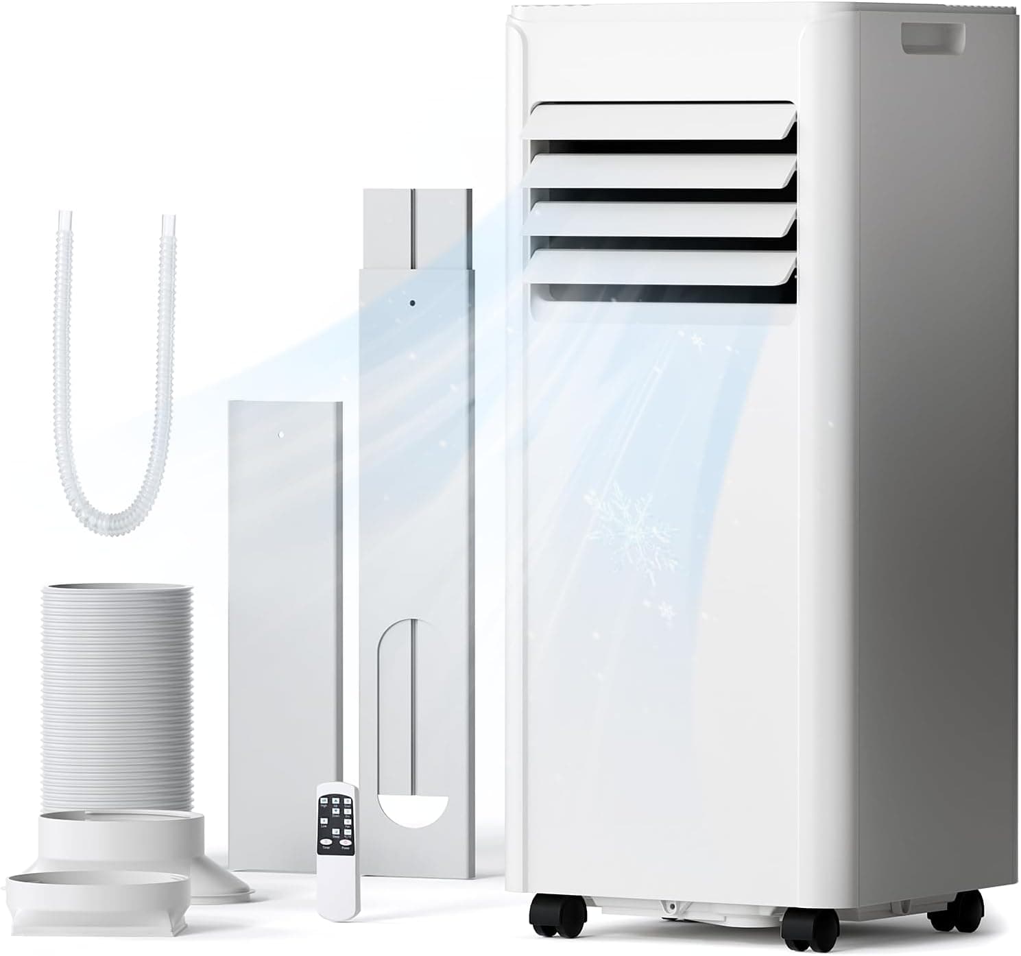 10,000 BTU Portable Air Conditioner, 4-in-1 AC Unit Cools 450 Sq.Ft, Quiet Air Conditioner with Dehumidifier & Fan, LED Display, Remote, 24H Timer, Window Kit for Bedroom Office Dorm