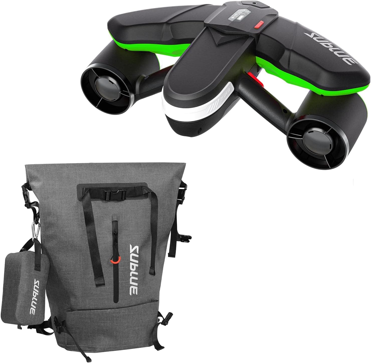 sublue Navbow Underwater Scooter with Waterproof Backpack Dual Motors Action Camera Mount 3 Gear Speed 4.47mph 60 Minutes 131ft Swimming Pool Diving Snorkeling for Adults