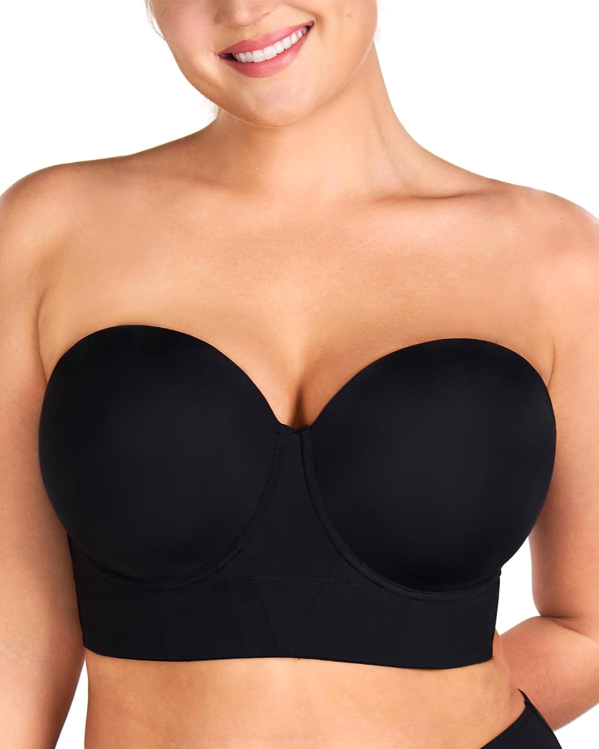 HSIA Black Strapless Bras for Women Large Bust Plus Size Strapless Bra Heavy Breast Supportive Lift Corset Bras
