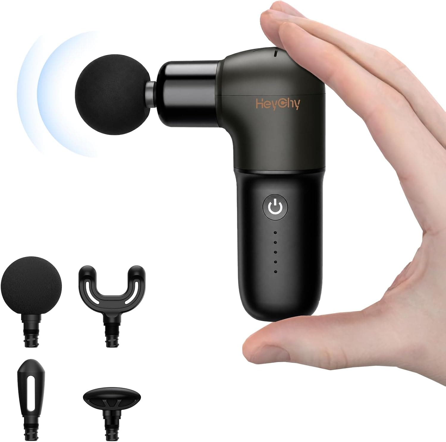 HEYCHY Super Mini Massage Gun, Deep Tissues Percussion Muscle Massager, Compact Sports Travel Massage Gun, Portable Massager Gun for her him, Black