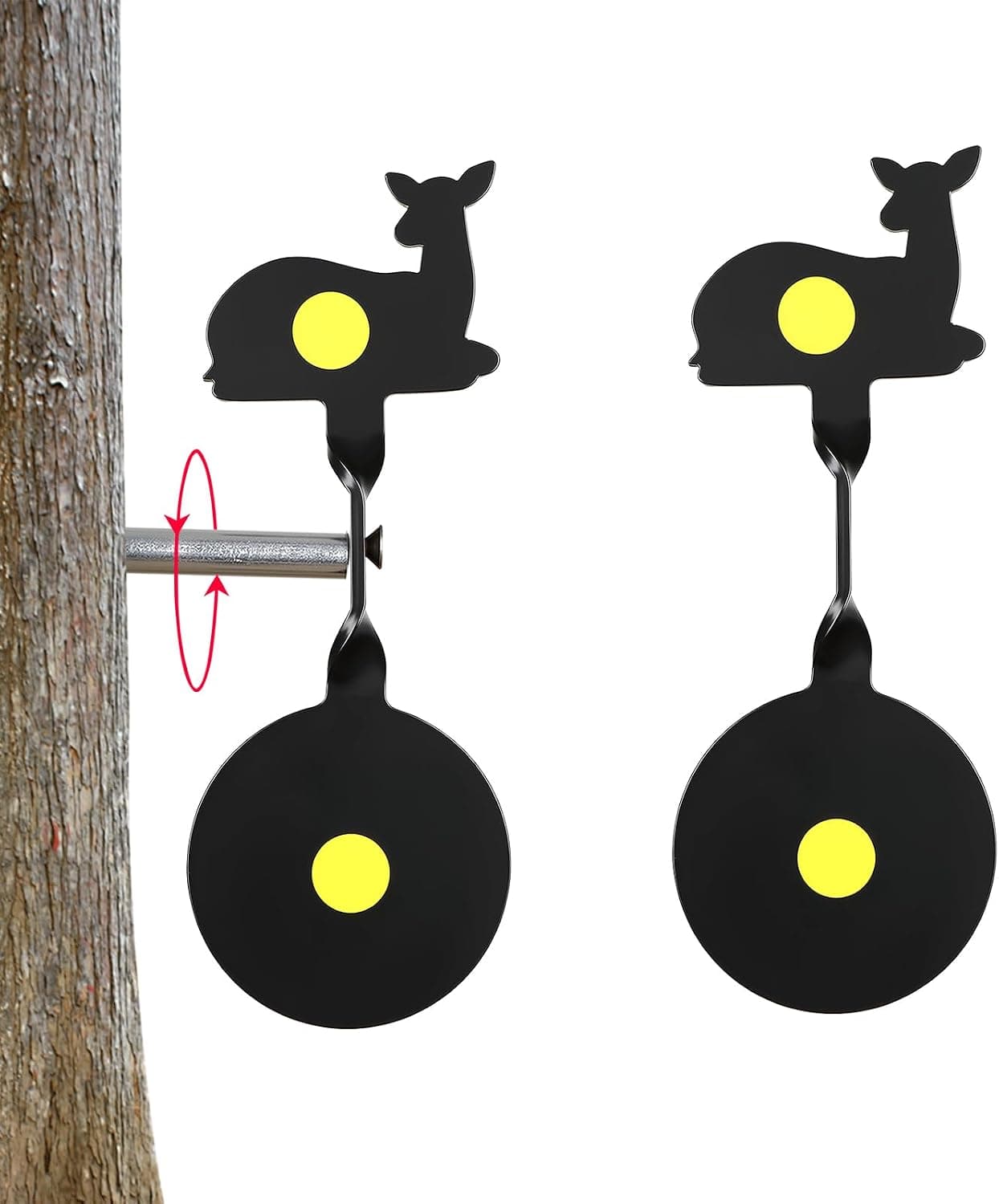 BB Gun Targets, Metal Spinning Shooting Targets with Auto Reset - Deer, Bird, Turkey, Wild Boar Silhouette for Air Rifles, BB Guns, Slingshots, Backyard Training