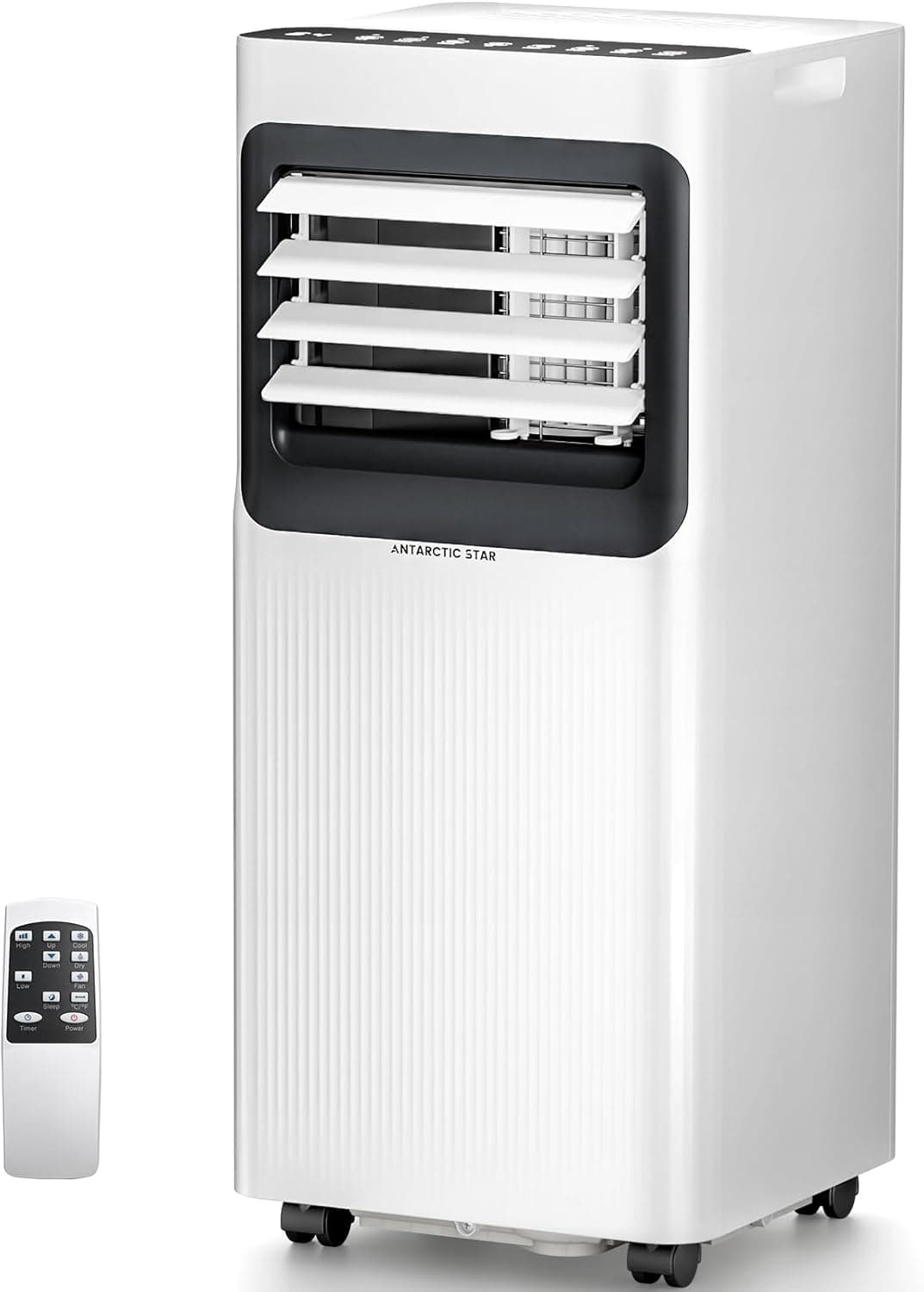 Antarctic Star 10,000 BTU Portable Air Conditioner, 5-in-1 Cool, Fan, Dehumidifier, Sleep, Timer, Cools 450 sq.ft, Self-Evaporating, Auto Swing, Remote, Child Lock, for Bedroom/Office