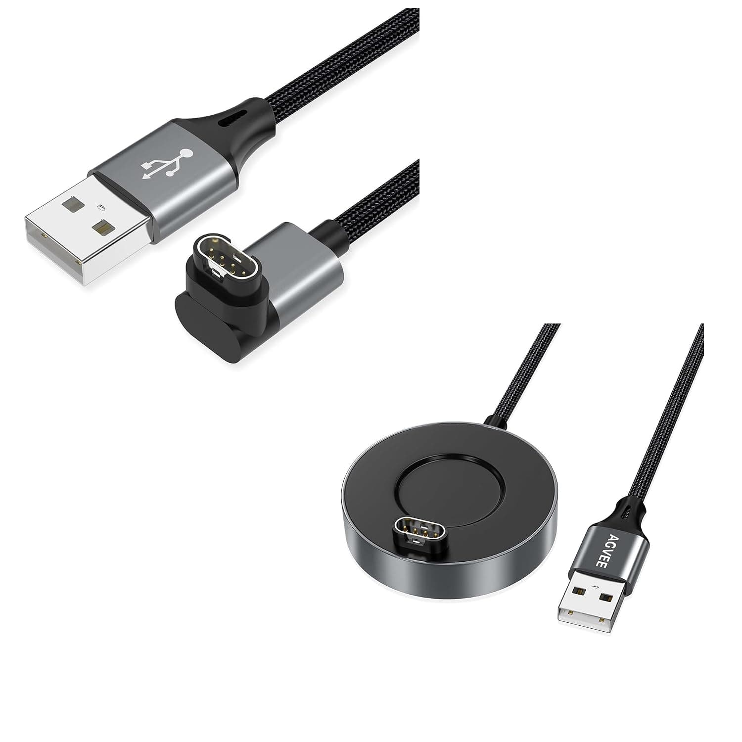 AGVEE Angled 90 Degree Charging Cable and Thin Dock for Garmin Smart Watch