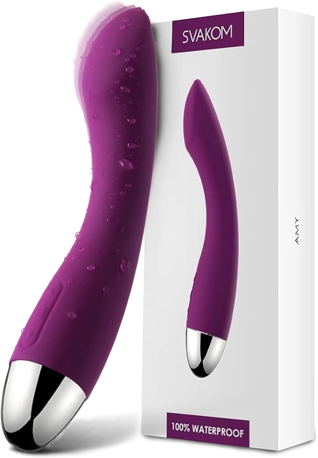 Gspot Dildo Vibrator Sex Toys – SVAKOM Amy Female Clitoral Vibrators Waterproof Vibrating Dildos & Anal Toy with 25 Powerful Vibration, Rechargeable Personal Massager Wand Adult Toy for Women Couples