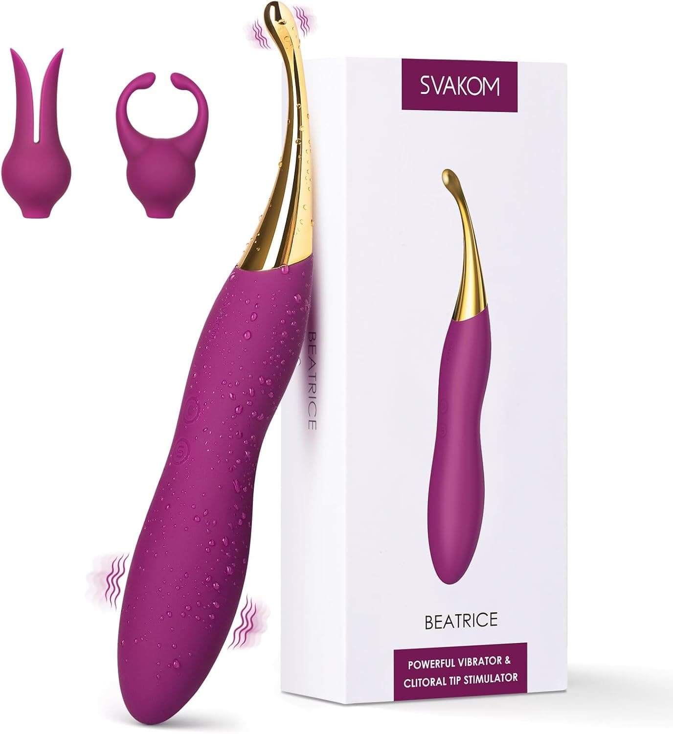 Clitoral Vibrator Sex Toys for Women - SVAKOM Female Squirting Vibrators Clit G-Spot Dildo Nipple Stimulator Anal Vibe - High Frequency Personal Massager Wand Adult Sensory Toy 2 Silicone Heads
