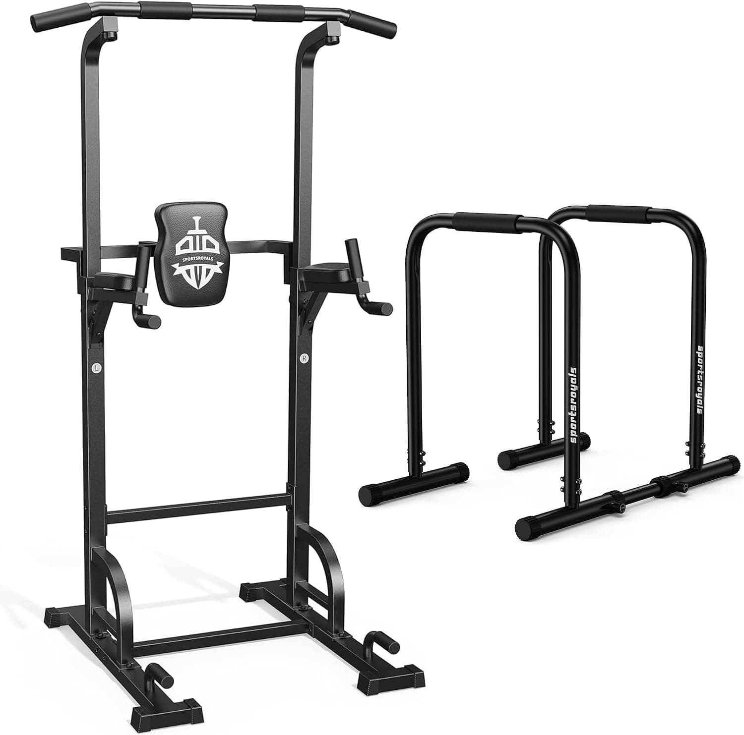 Sportsroyals Power Tower Pull Up Bar Station & Adjustable Dip Bar Station