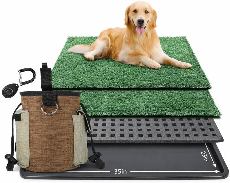 ondware Dog Grass Pad with Tray, Dog Treat Pouch
