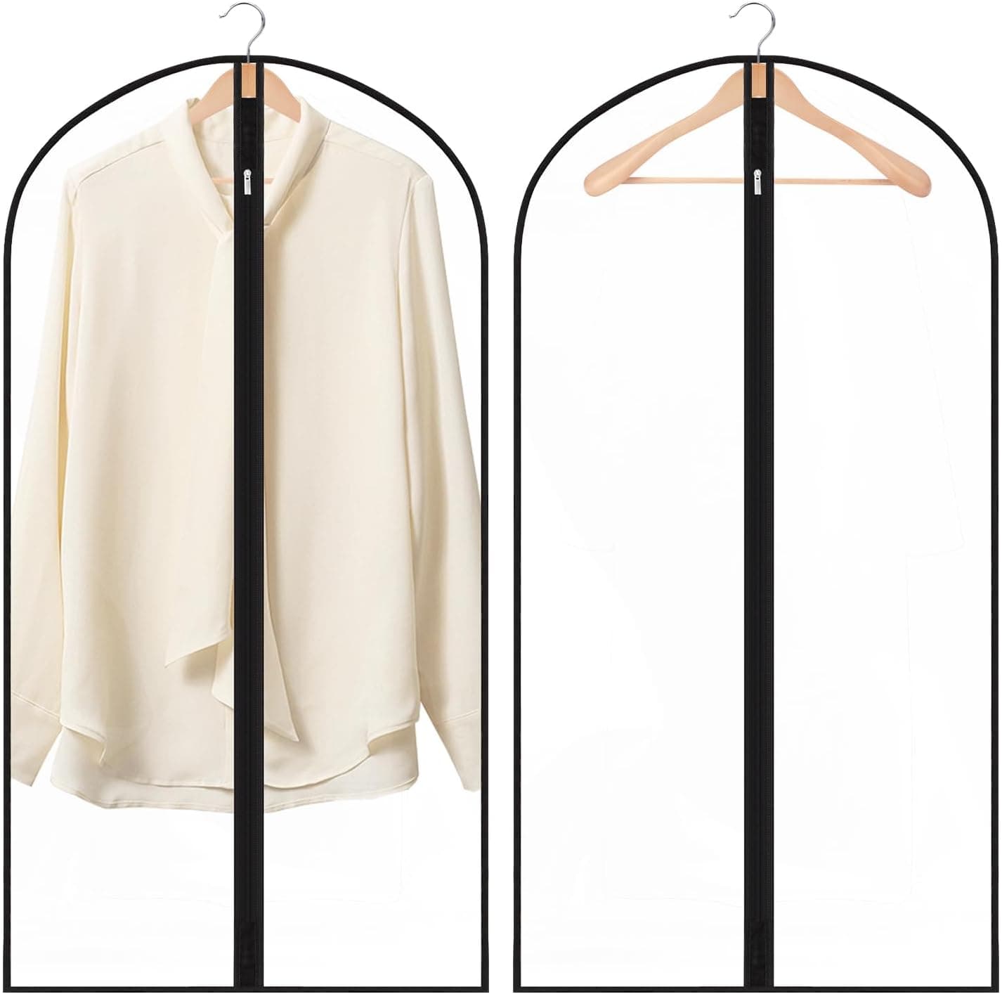 2 Pack Garment Bags 60 * 100cm, 40in Full Clear Garment Covers, Suit Storage Bags, Dress Organizer Bags Used To Protect Shirts, Winter Coats, Jackets