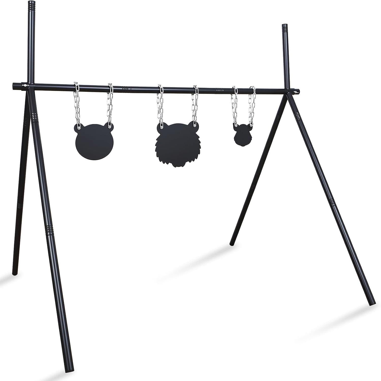 Steel Target Stand System Kit, 3mm Thick Steel Target for Shooting with Adjustable Stand Base, 4"/6"/8" Gong Targets for BB Gun, Pistol, Outdoor Range Training