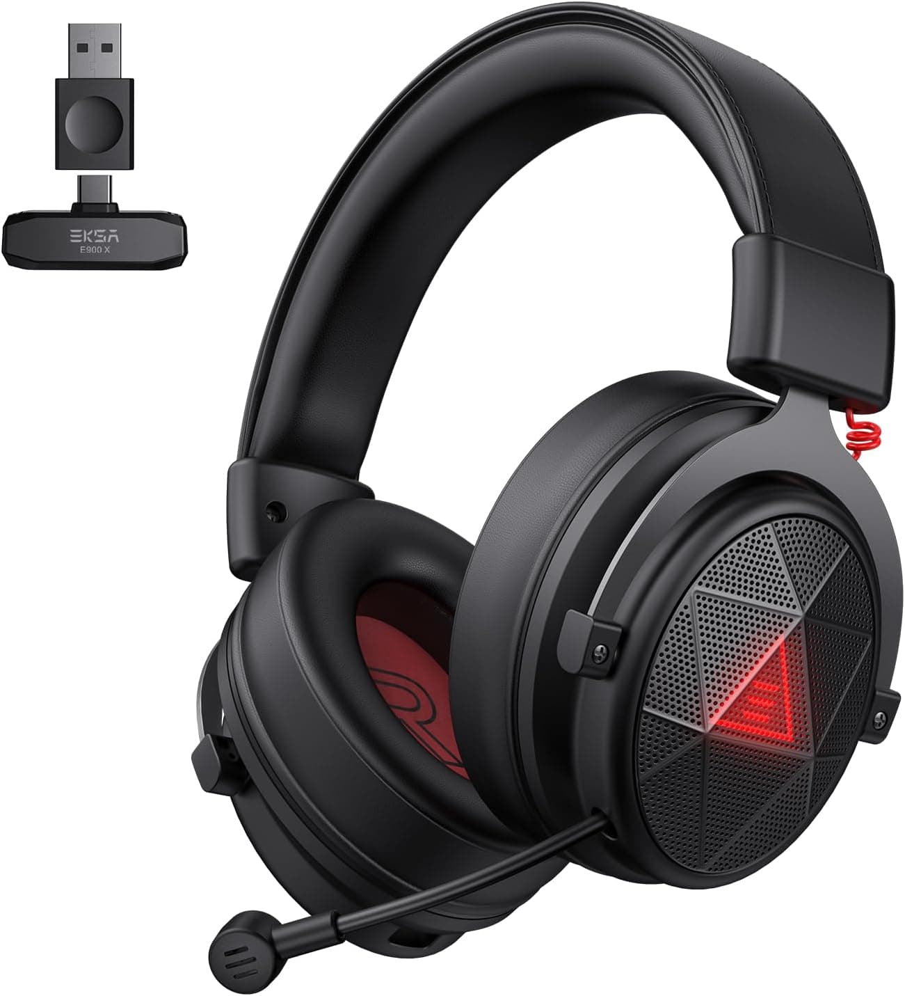 EKSA E900X 5.8G Wireless Gaming Headset with Micphone for PC PS4, PS5, Computer, Laptop - Dual Mic ENC Call Noise Cancelling Headphones - 7.1 Srround Sound - Over Ear Headphones for TV, Music, Meeting
